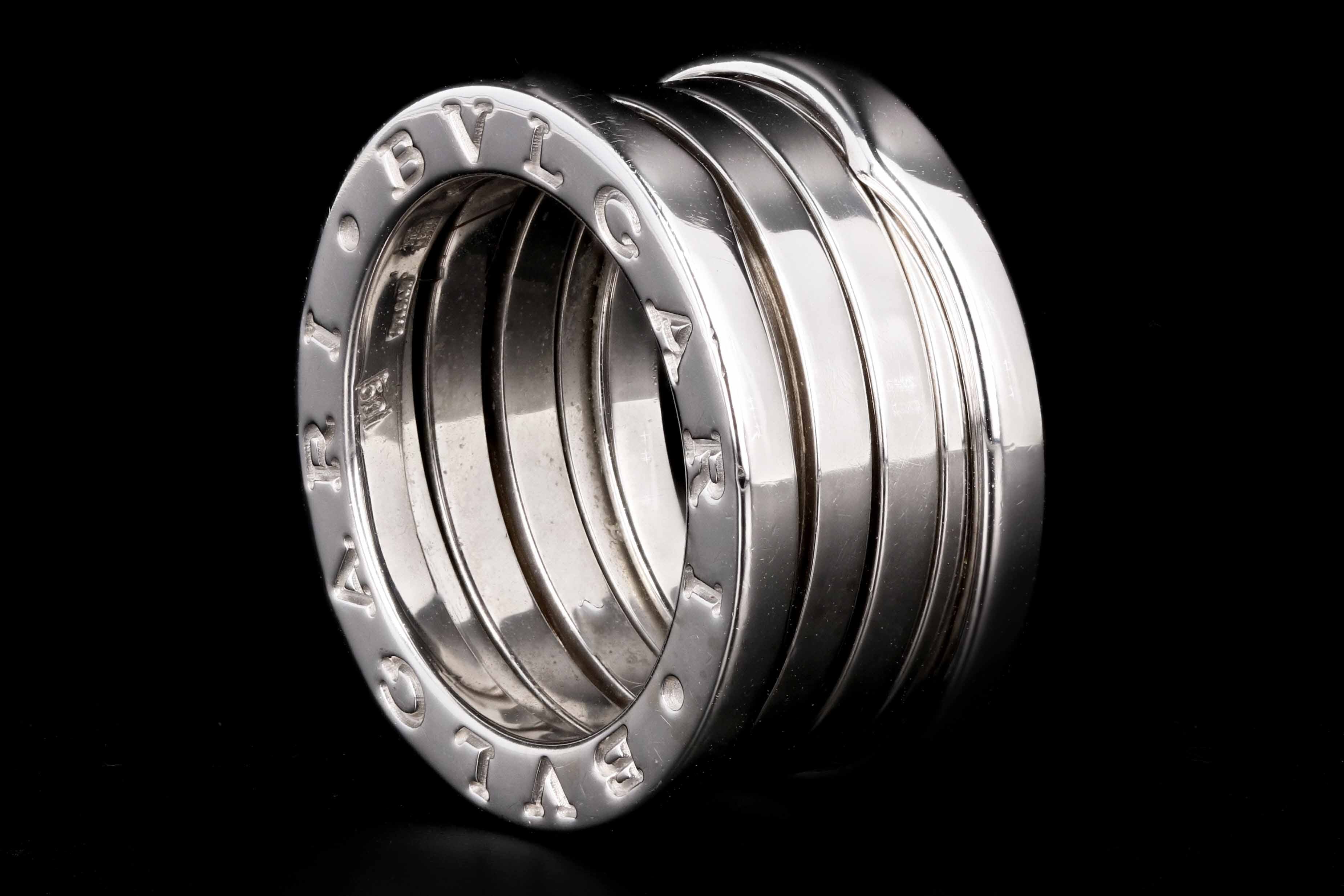 Modern Bvlgari 18K White Gold B. Zero 1 Band - Queen May
