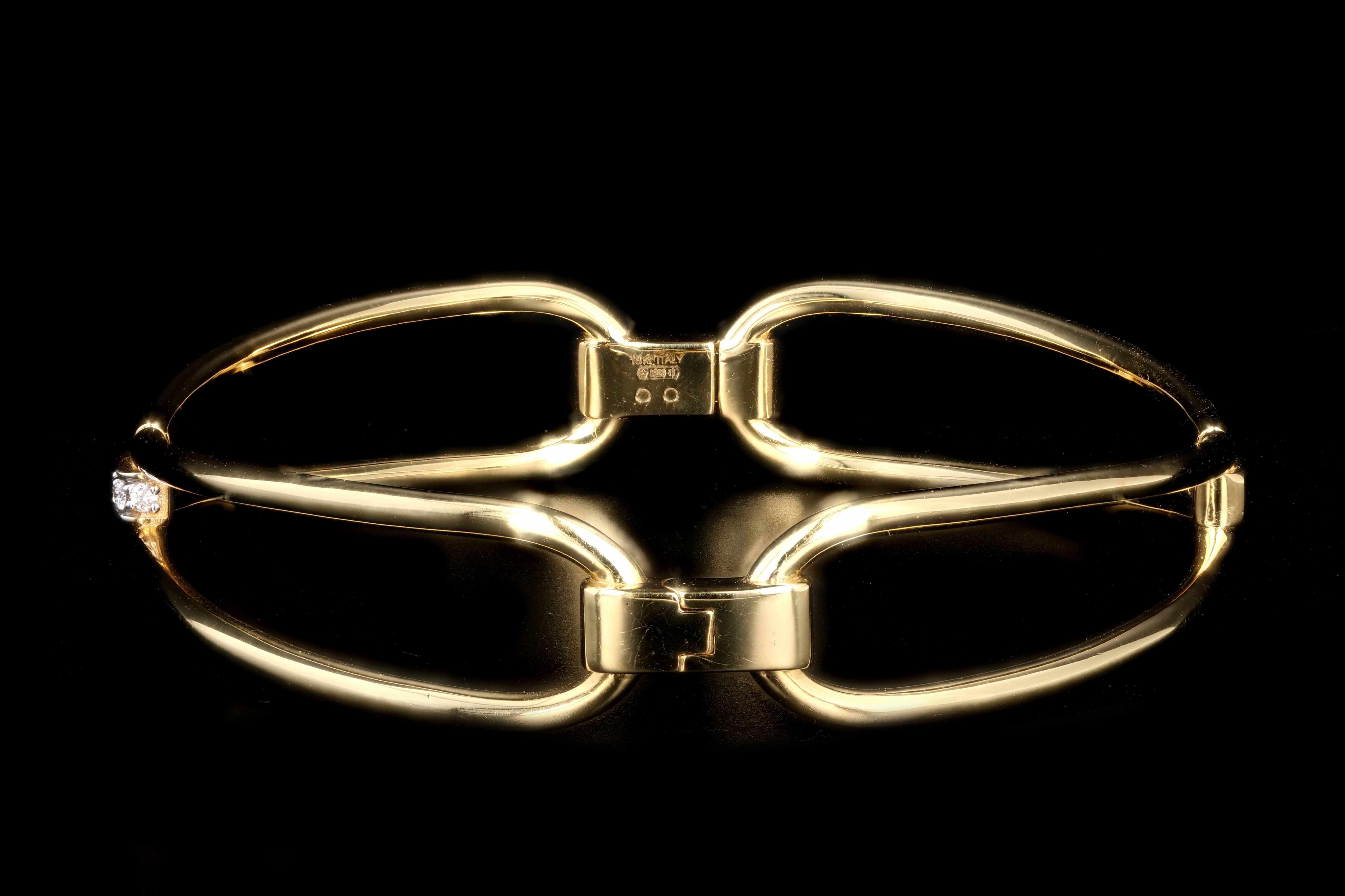 Roberto Coin 18K Yellow Gold Classic Parisienne Diamond Bangle - Queen May