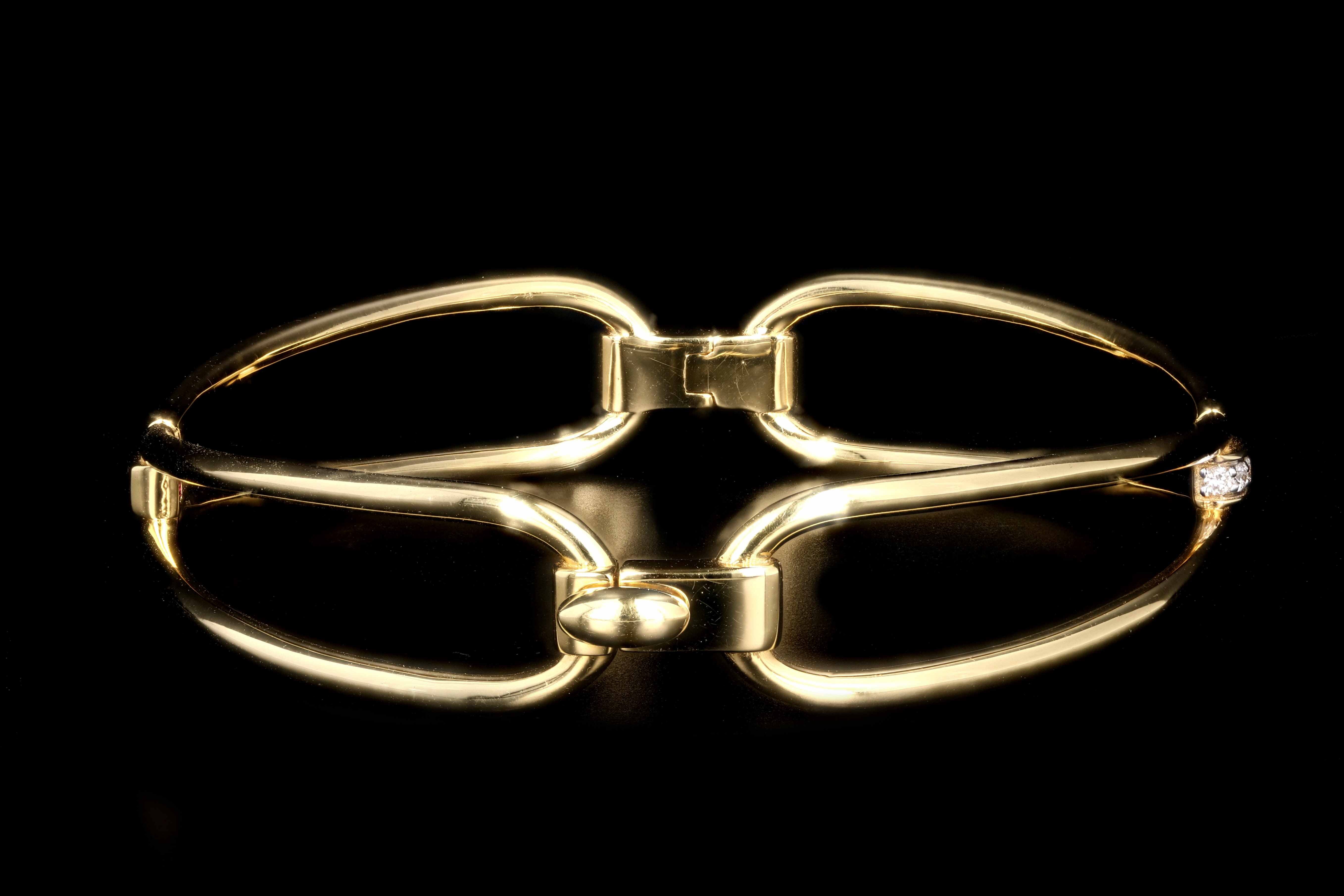 Roberto Coin 18K Yellow Gold Classic Parisienne Diamond Bangle - Queen May