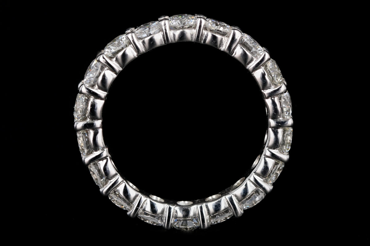 New Platinum 3.21 carat Round Brilliant Cut Diamond Eternity Band - Queen May