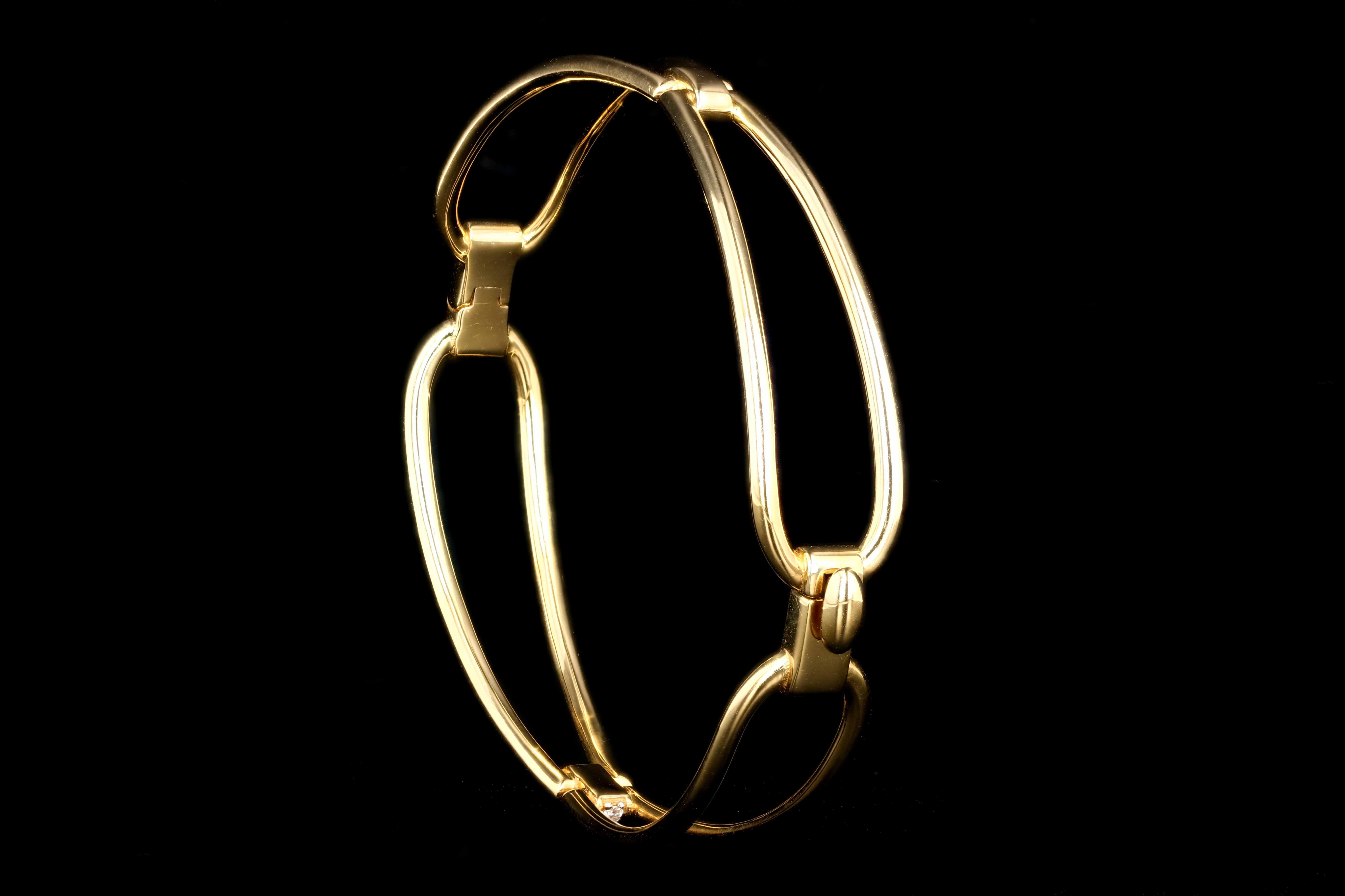 Roberto Coin 18K Yellow Gold Classic Parisienne Diamond Bangle - Queen May