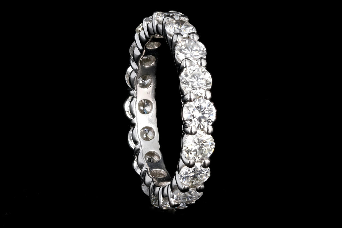New Platinum 3.21 carat Round Brilliant Cut Diamond Eternity Band - Queen May
