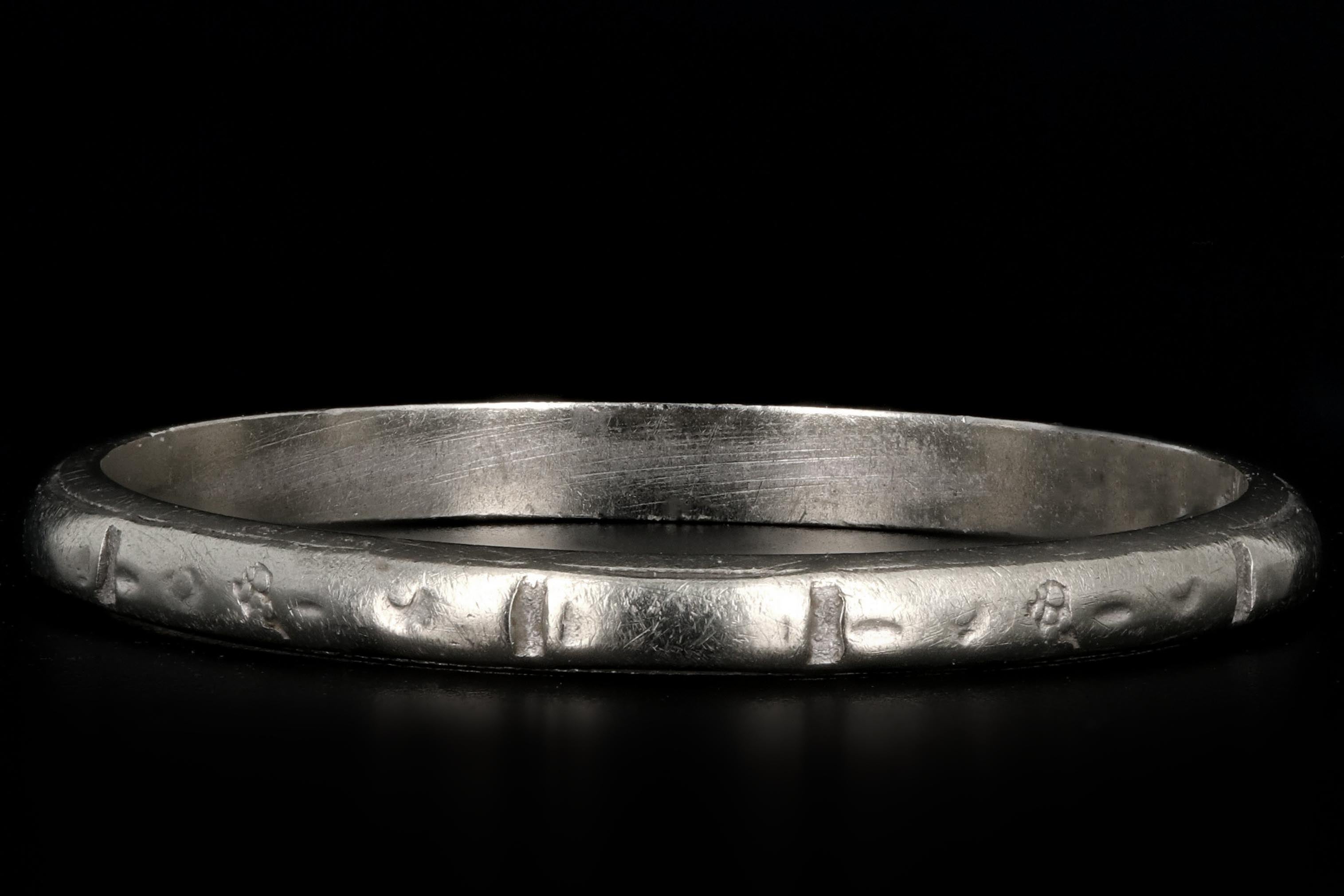 Art Deco 14K White Gold B.F. Hirsch of New York Wedding Band Ring c.1920's - Queen May