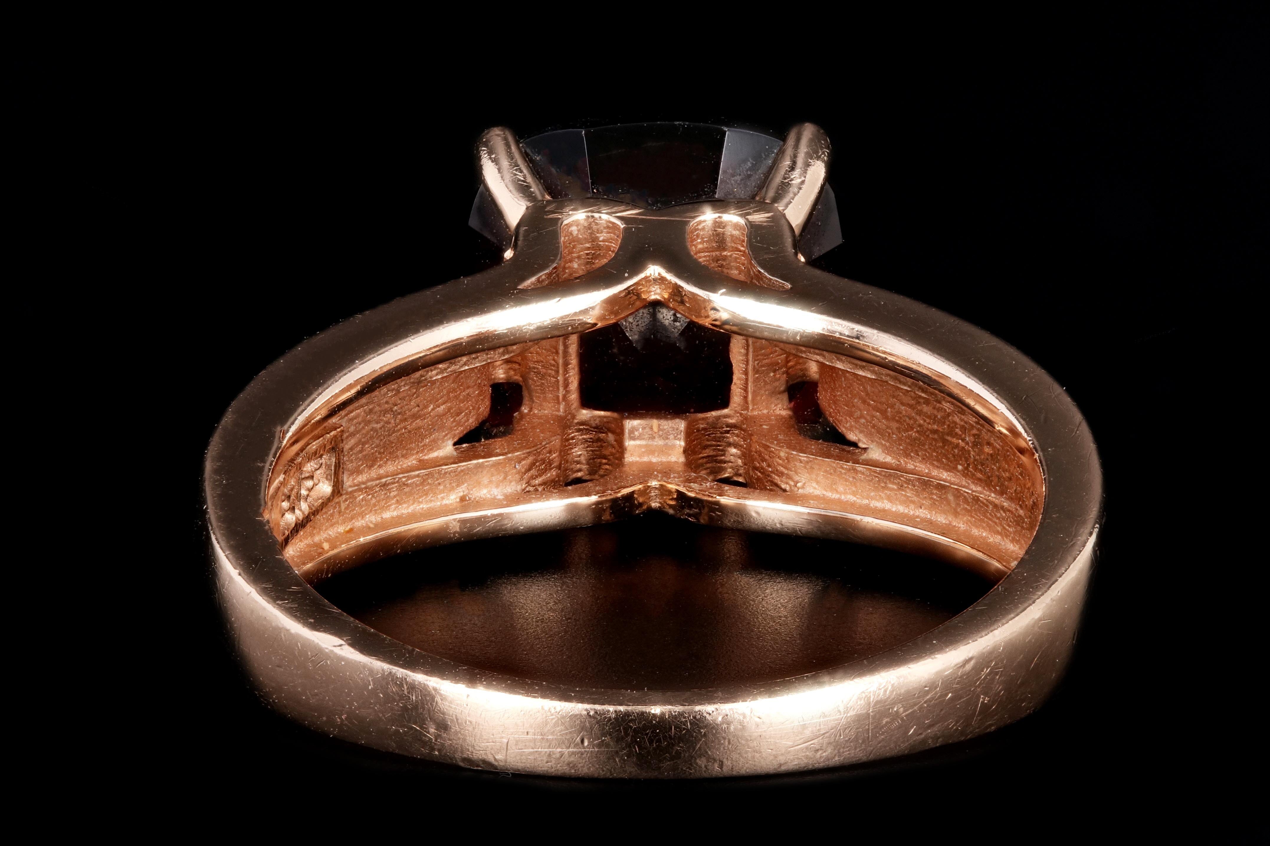 Modern EFFY 14K Rose Gold 3.25 Carat Garnet and Diamond Ring - Queen May