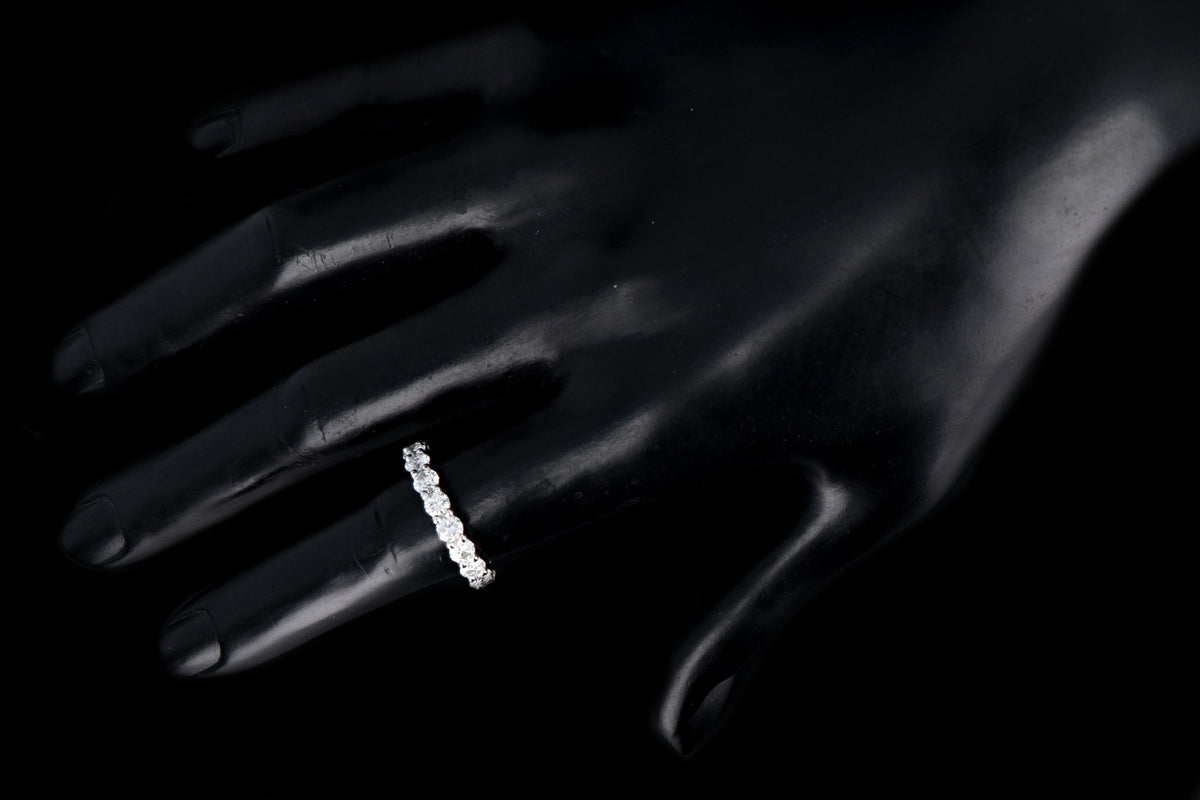New Platinum 3.21 carat Round Brilliant Cut Diamond Eternity Band - Queen May