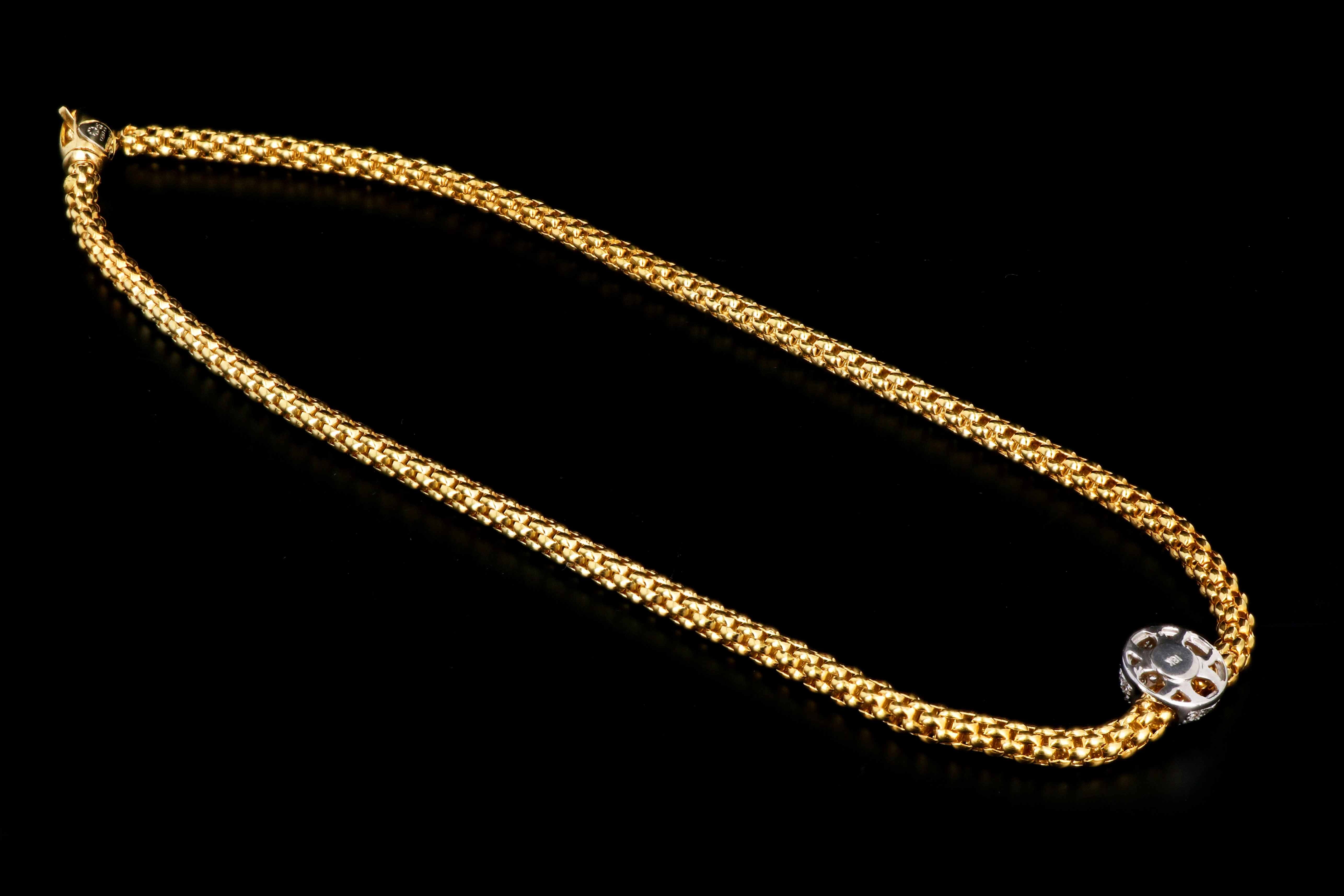 Modern FOPE 18K White and Yellow Gold .50 CTW Diamond Pendant Necklace - Queen May