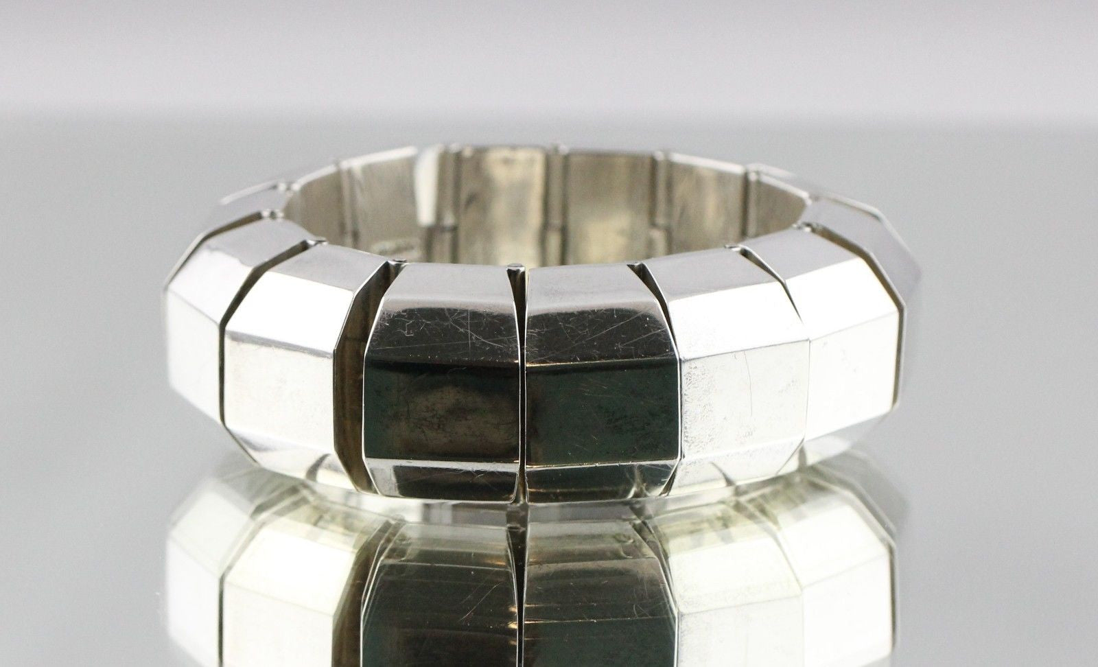 Vintage Mexico Taxco Sterling Silver Chunky Large Heavy Bracelet Signed - Queen May