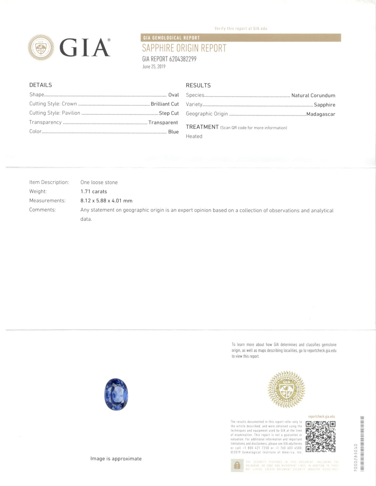 14K White Gold 1.71 Carat Oval Cut Natural Madagascar Sapphire & Diamond Ring - Queen May