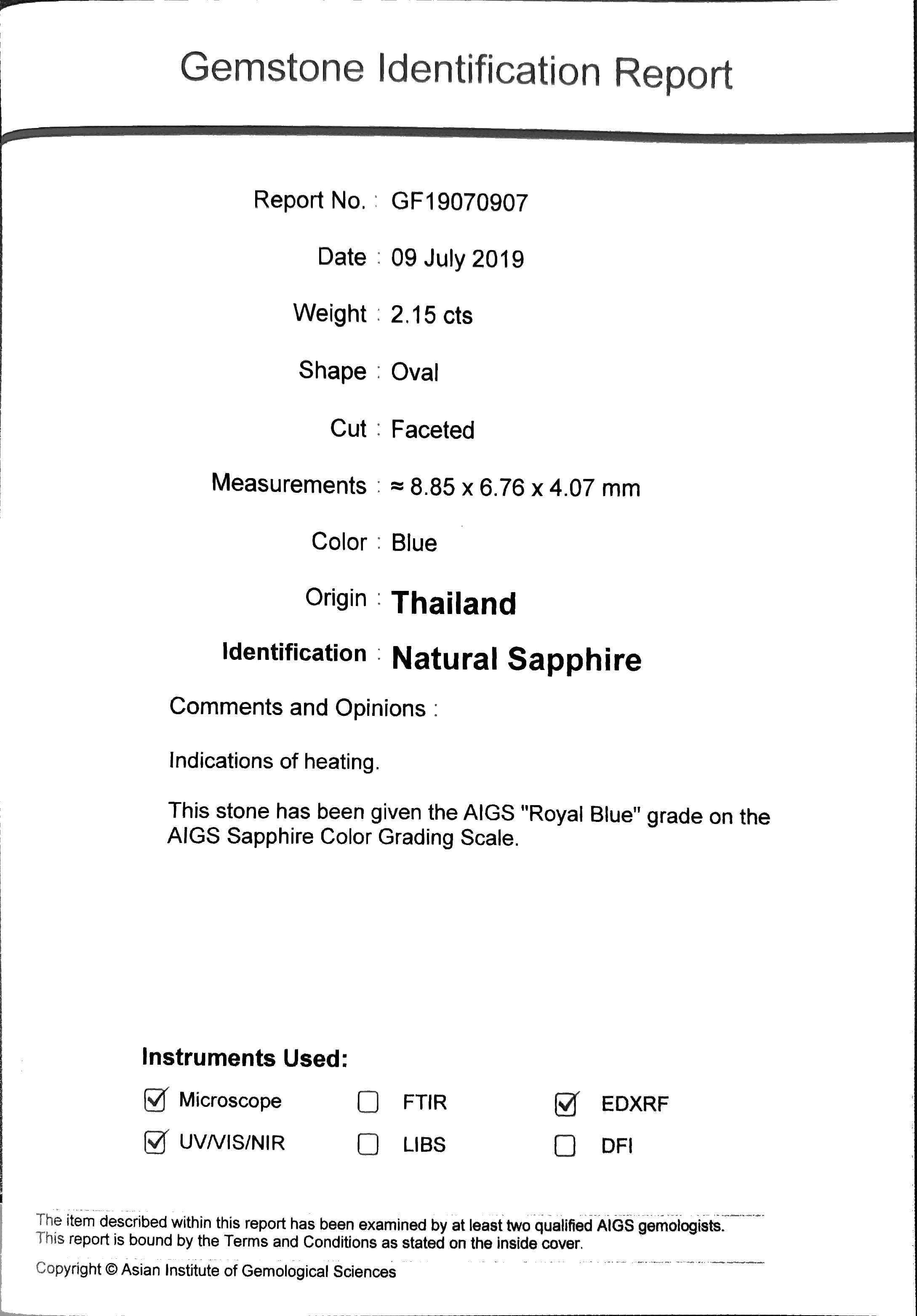 Retro Platinum 2.15 Carat Thailand Natural Royal Blue Sapphire and Diamond Ring - Queen May