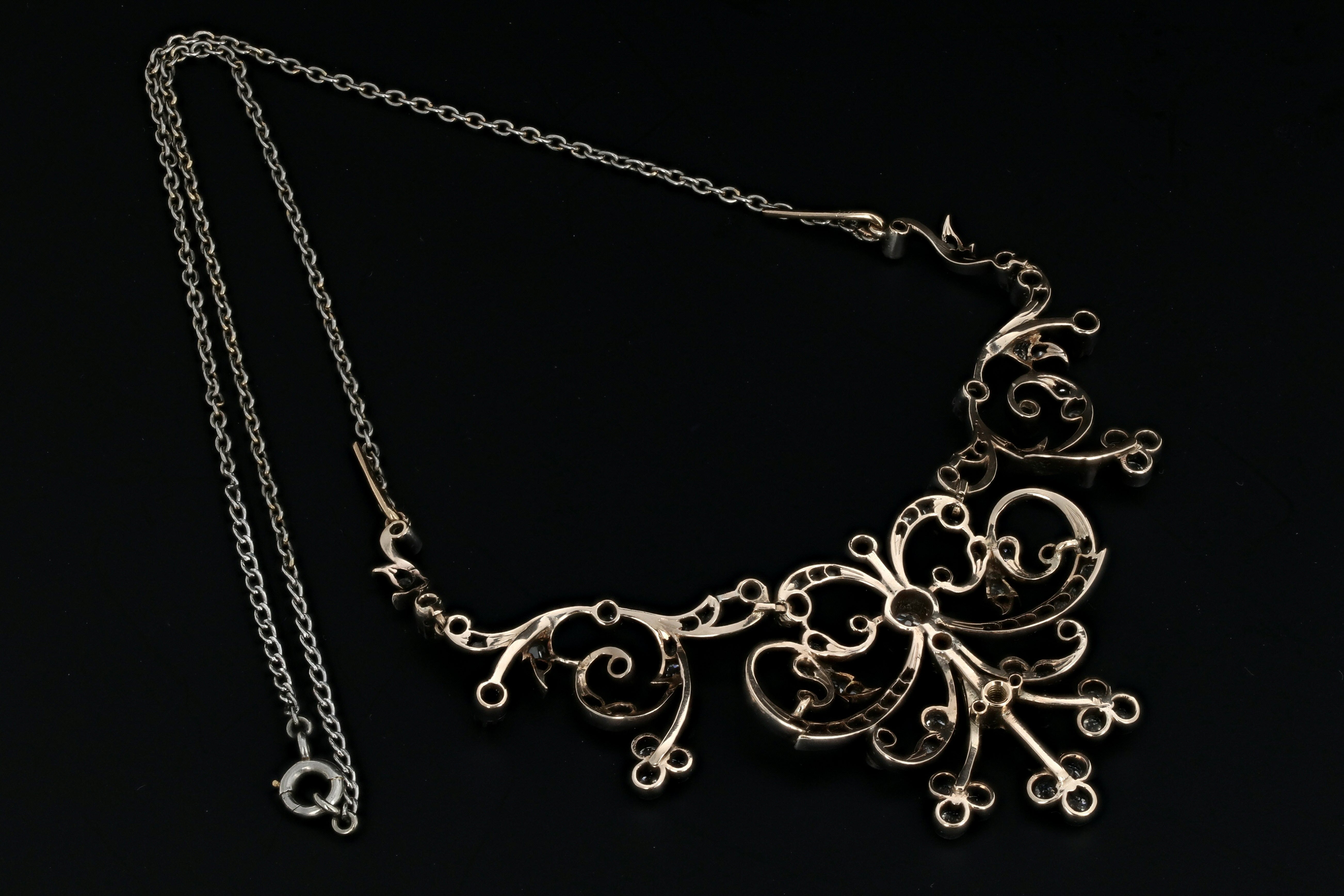 Edwardian Platinum Top 4 Carat Diamond Weight Total Convertible Necklace & Tiara - Queen May