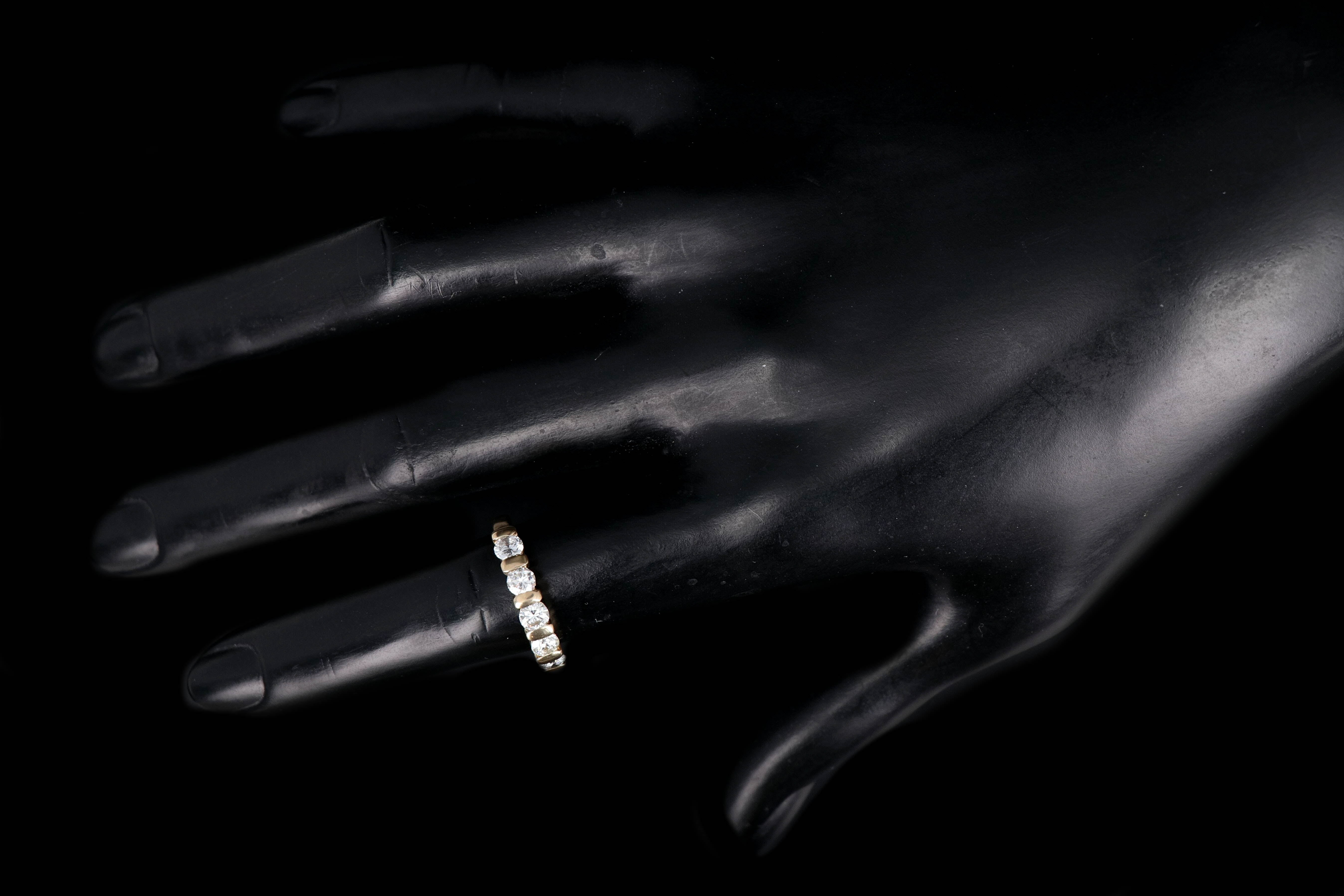 Modern 14K Yellow Gold 1 CTW Diamond Band - Queen May