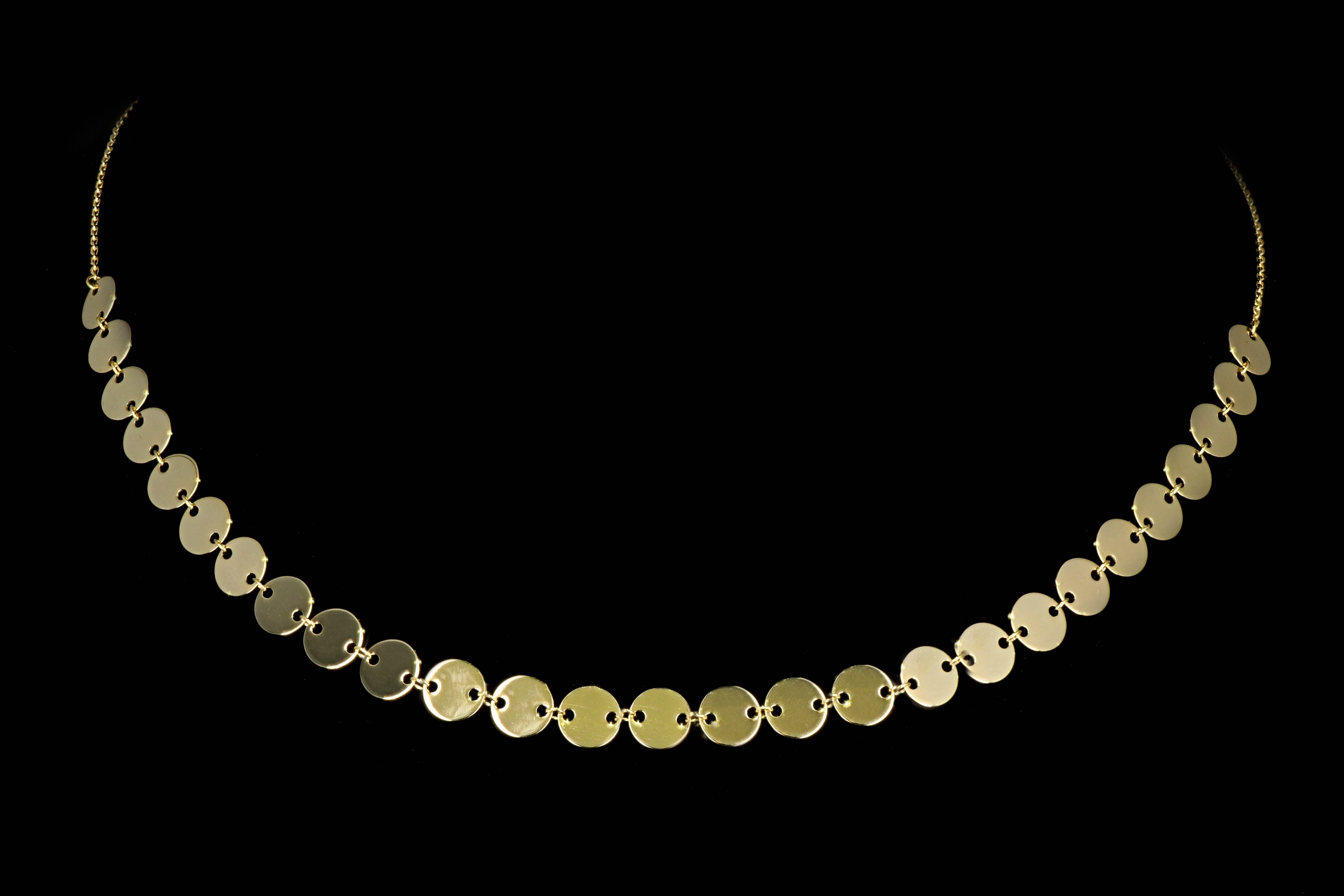 New 14k Yellow Gold Mini Disk Necklace - Queen May
