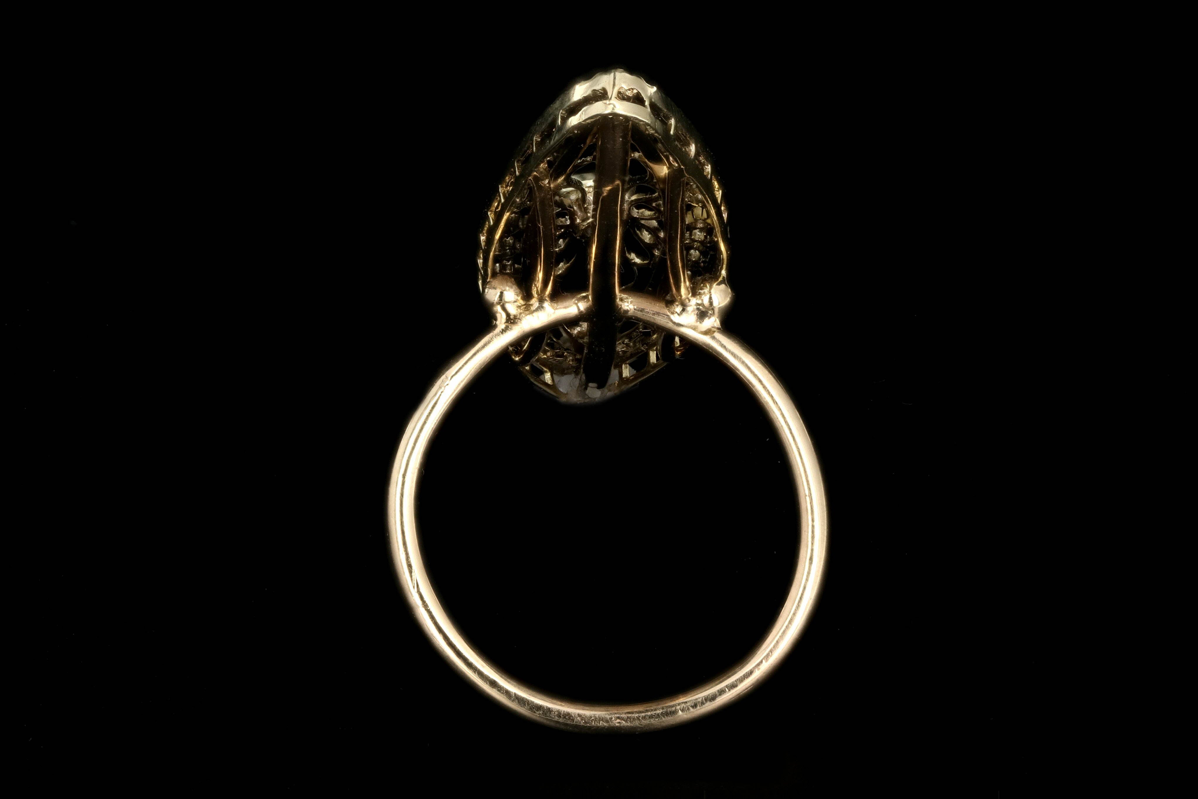 Art Deco 14K Yellow Gold .10 Carats Yogo Gulch Blue Sapphire Conversion Ring - Queen May