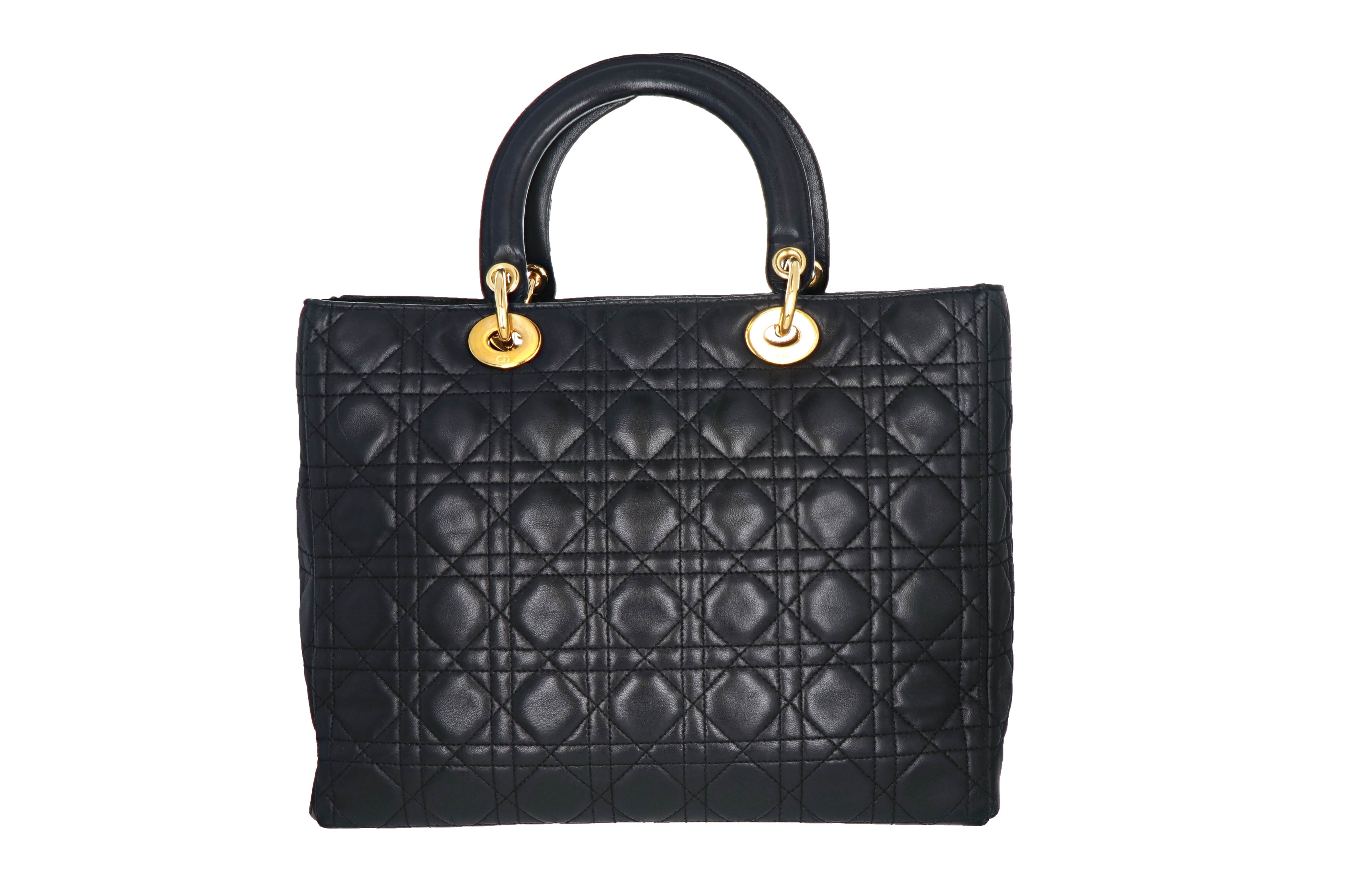 Christian Dior Vintage Lambskin Large Lady Dior Bag - Queen May