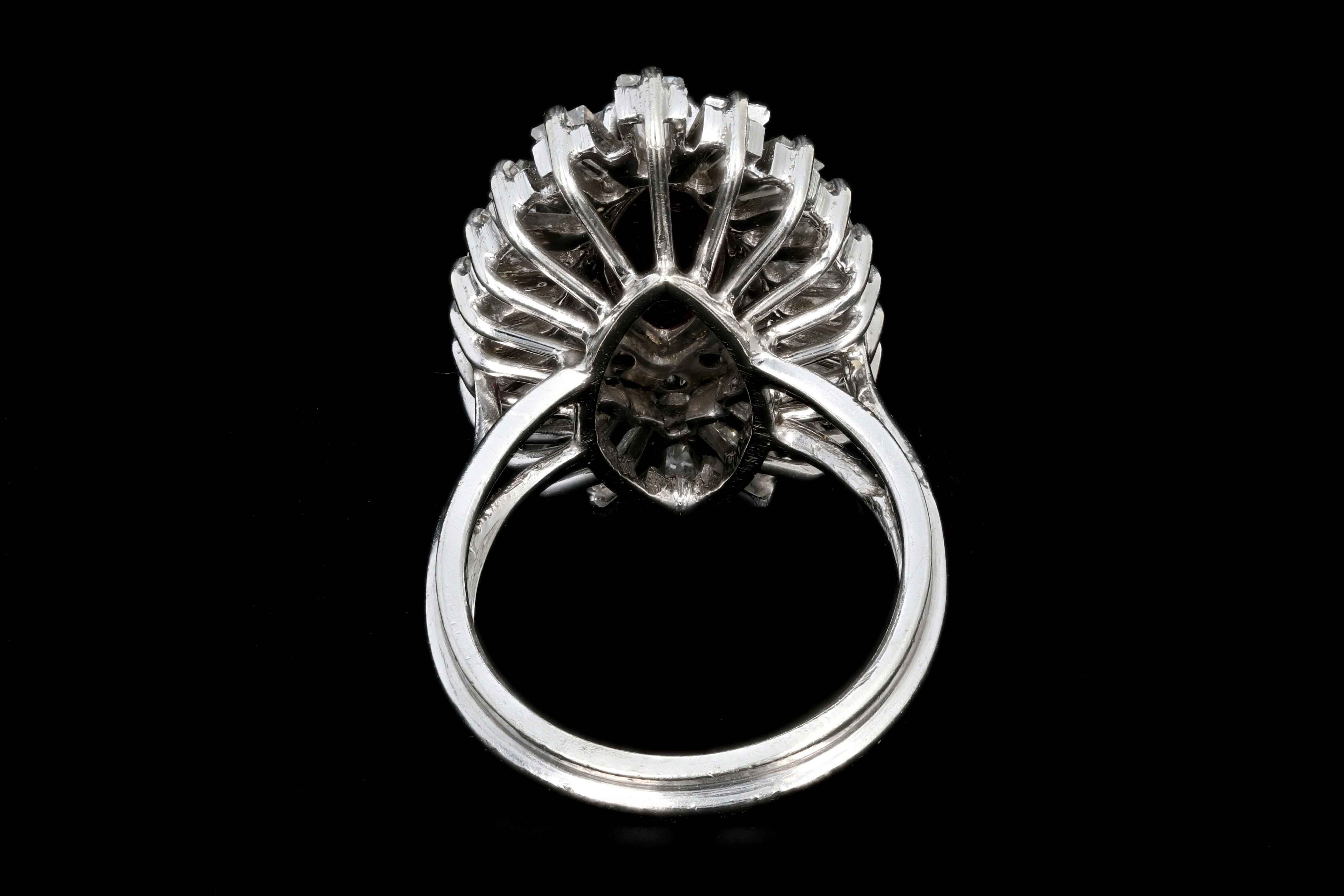 Retro 14K White Gold 2 Carat Natural Thai Ruby Ring W/ AGL Certification - Queen May