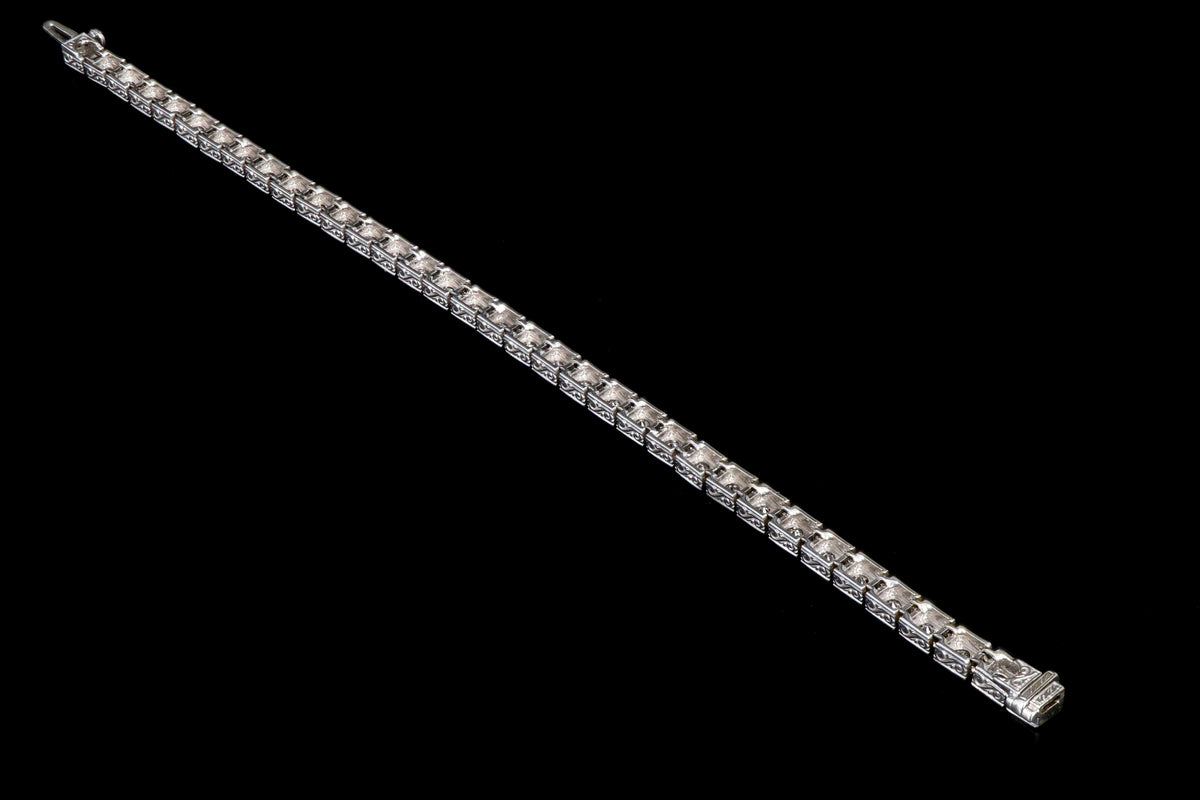 18K White Gold 3 Carat Diamond Tennis Bracelet - Queen May