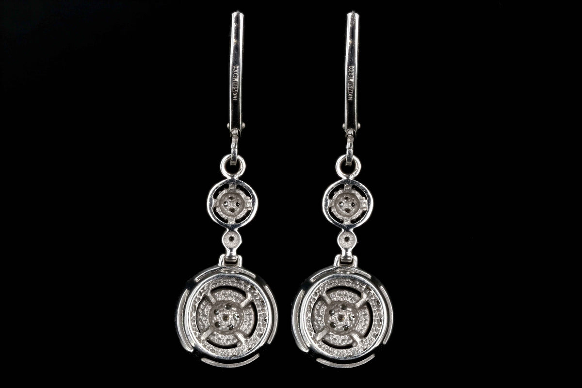 Modern 14K White Gold .50 Carats Total Weight Single Cut Diamond Drop Earrings - Queen May