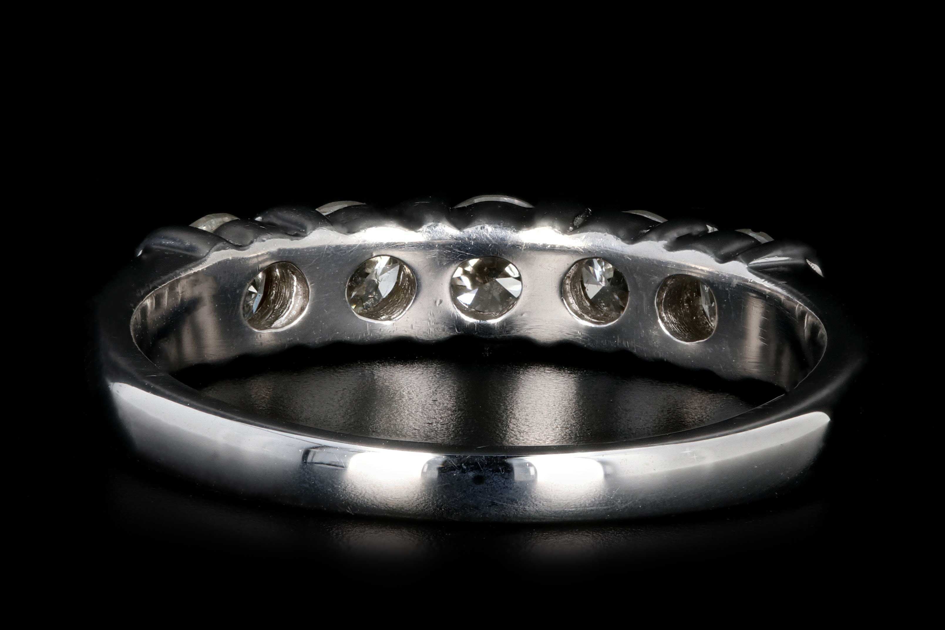 Modern 14K White Gold .75 Carat 5 Stone Diamond Band - Queen May