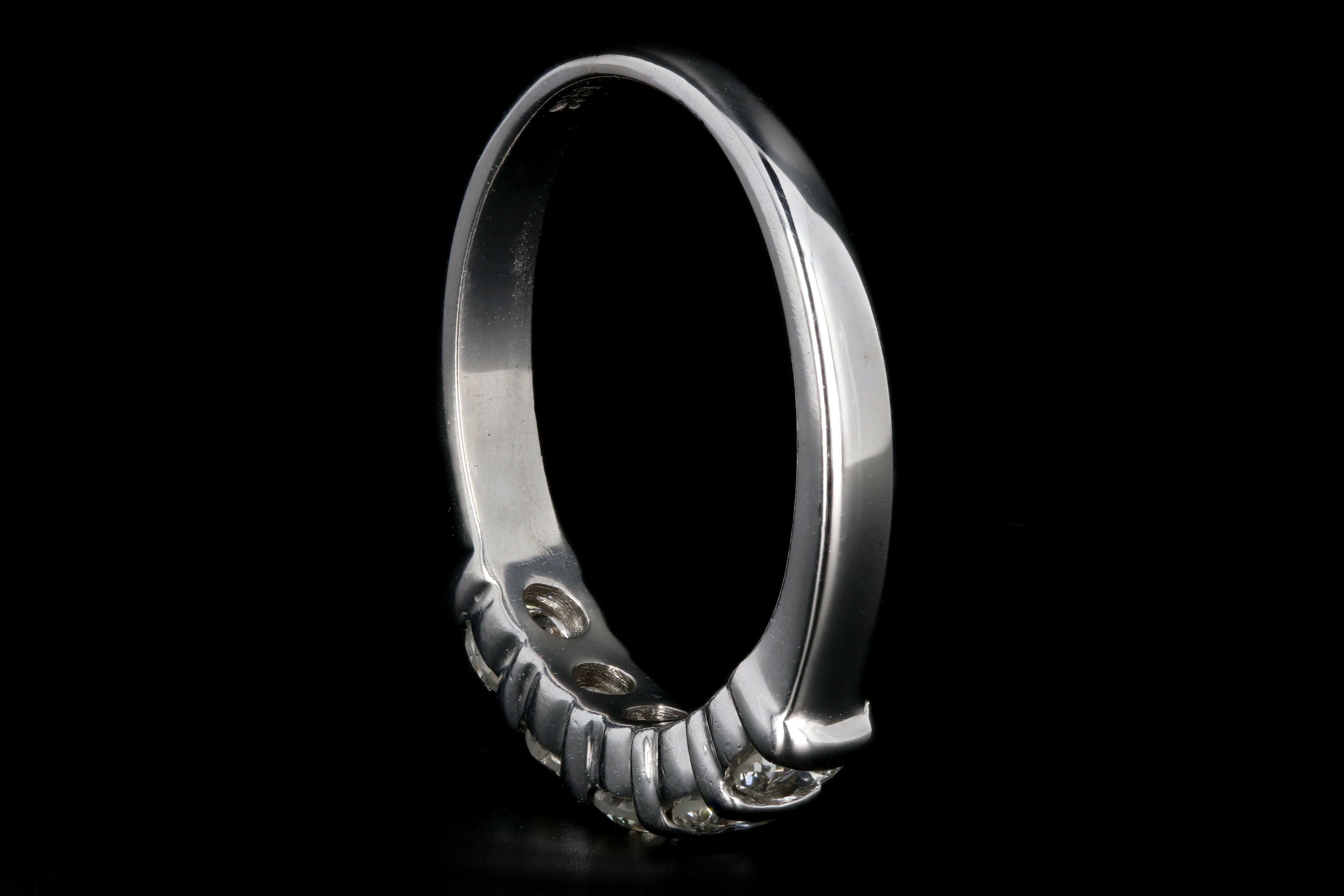 Modern 14K White Gold .75 Carat 5 Stone Diamond Band - Queen May