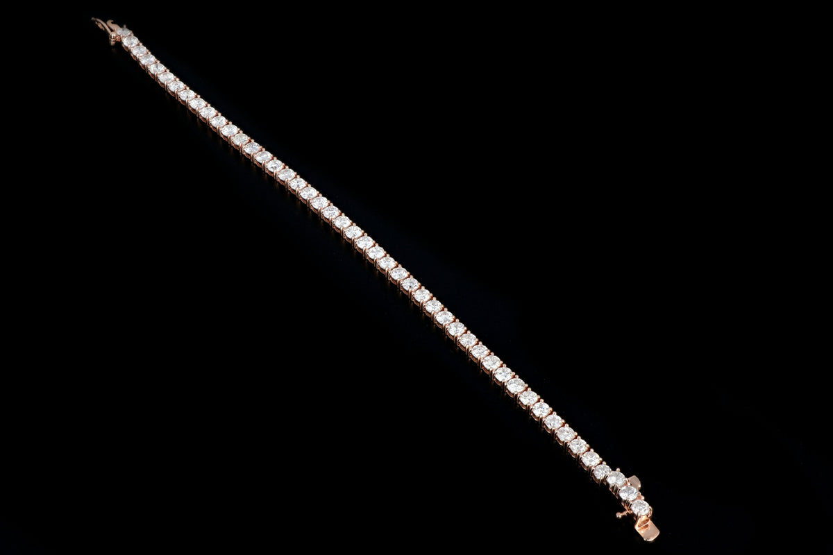 Modern 14K Rose Gold 7.45 Carat Diamond Tennis Bracelet - Queen May