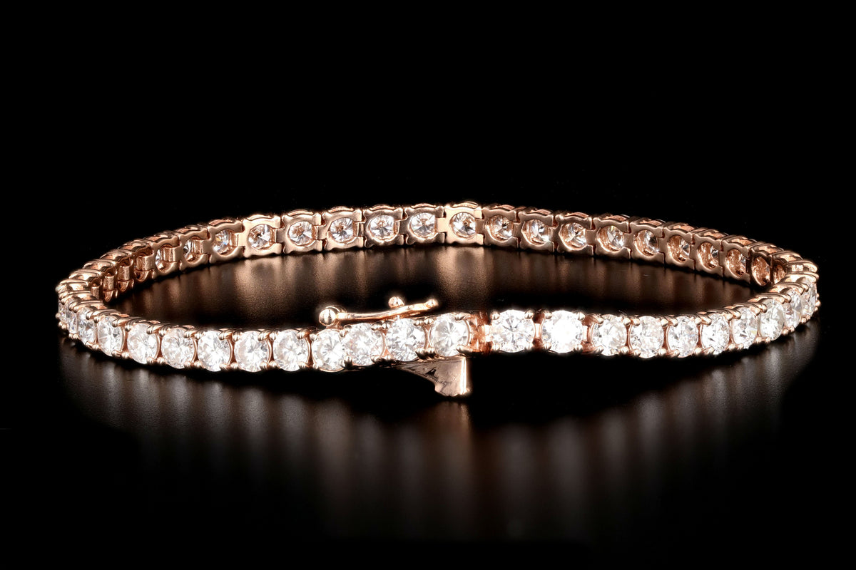 Modern 14K Rose Gold 7.45 Carat Diamond Tennis Bracelet - Queen May