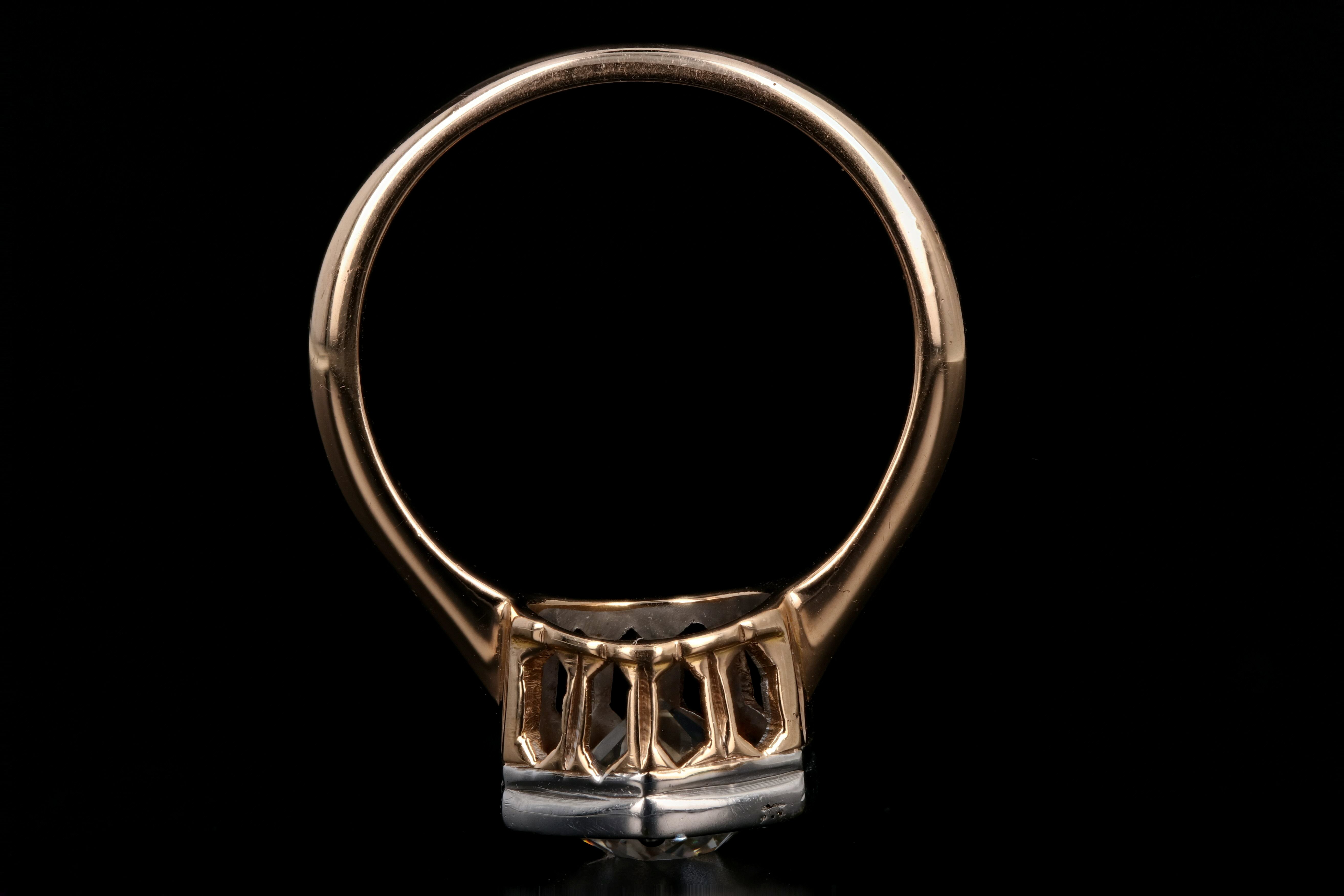 1.54 Carat Old European Diamond Rose Gold Engagement Art Deco Ring - Queen May