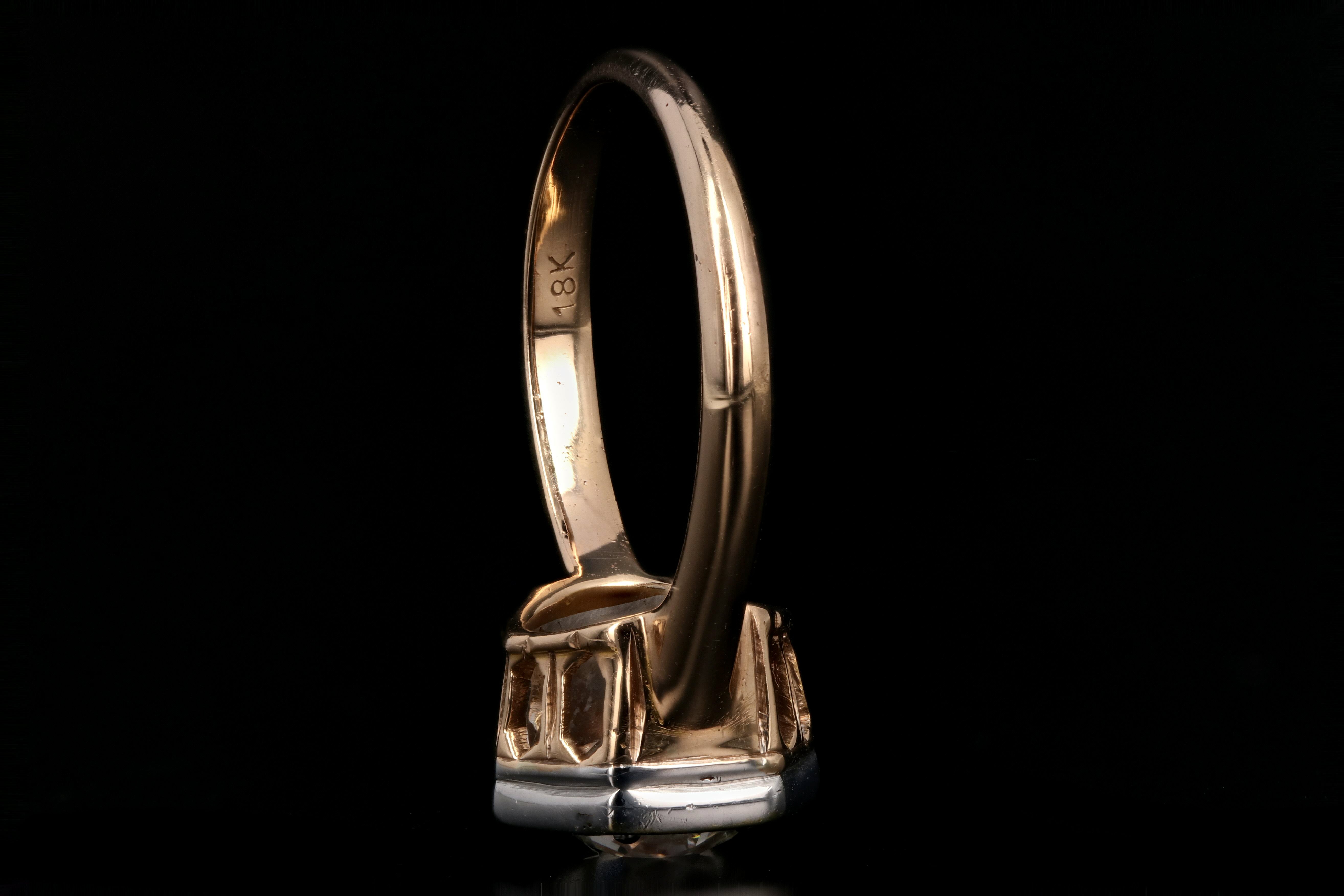 1.54 Carat Old European Diamond Rose Gold Engagement Art Deco Ring - Queen May