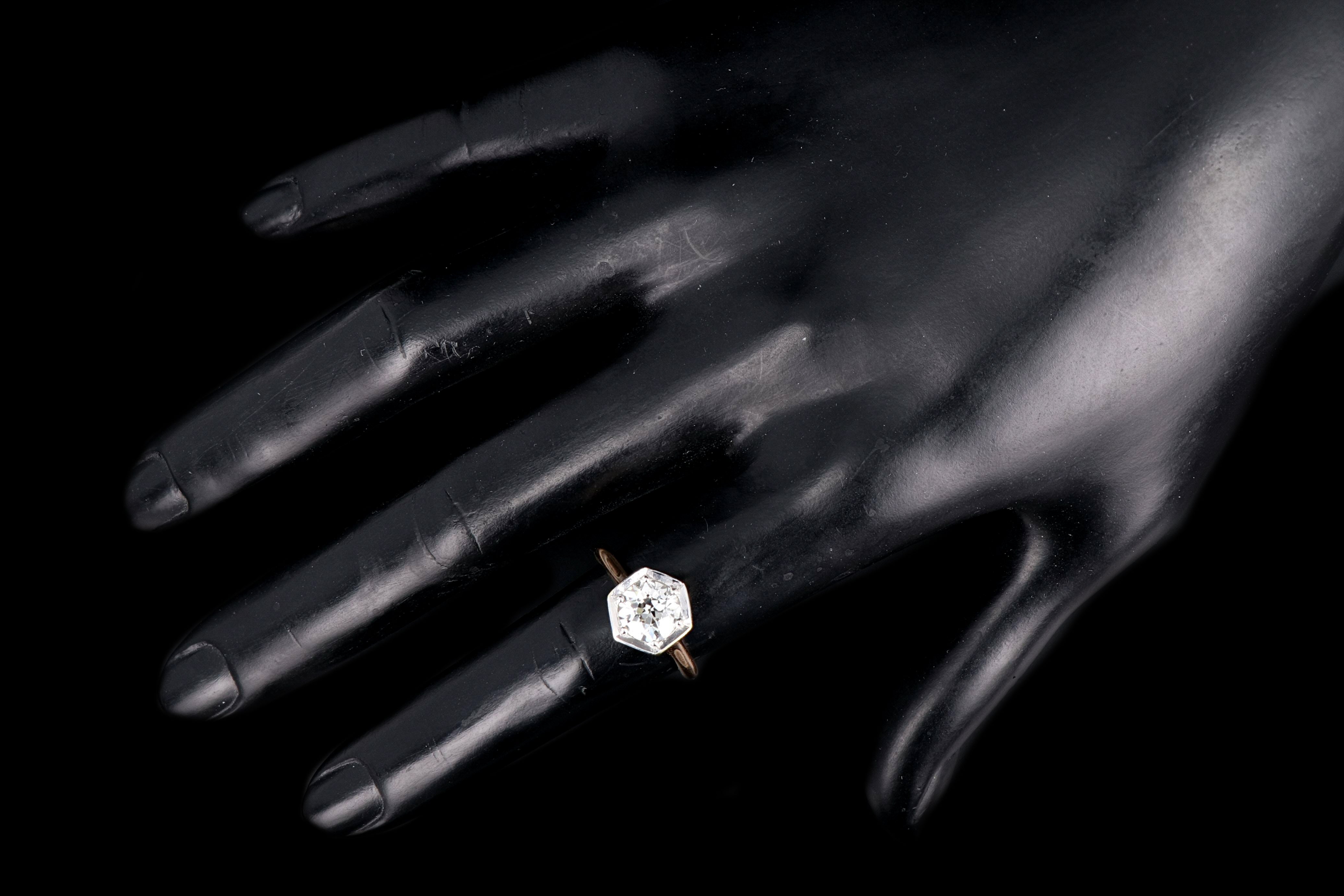 1.54 Carat Old European Diamond Rose Gold Engagement Art Deco Ring - Queen May