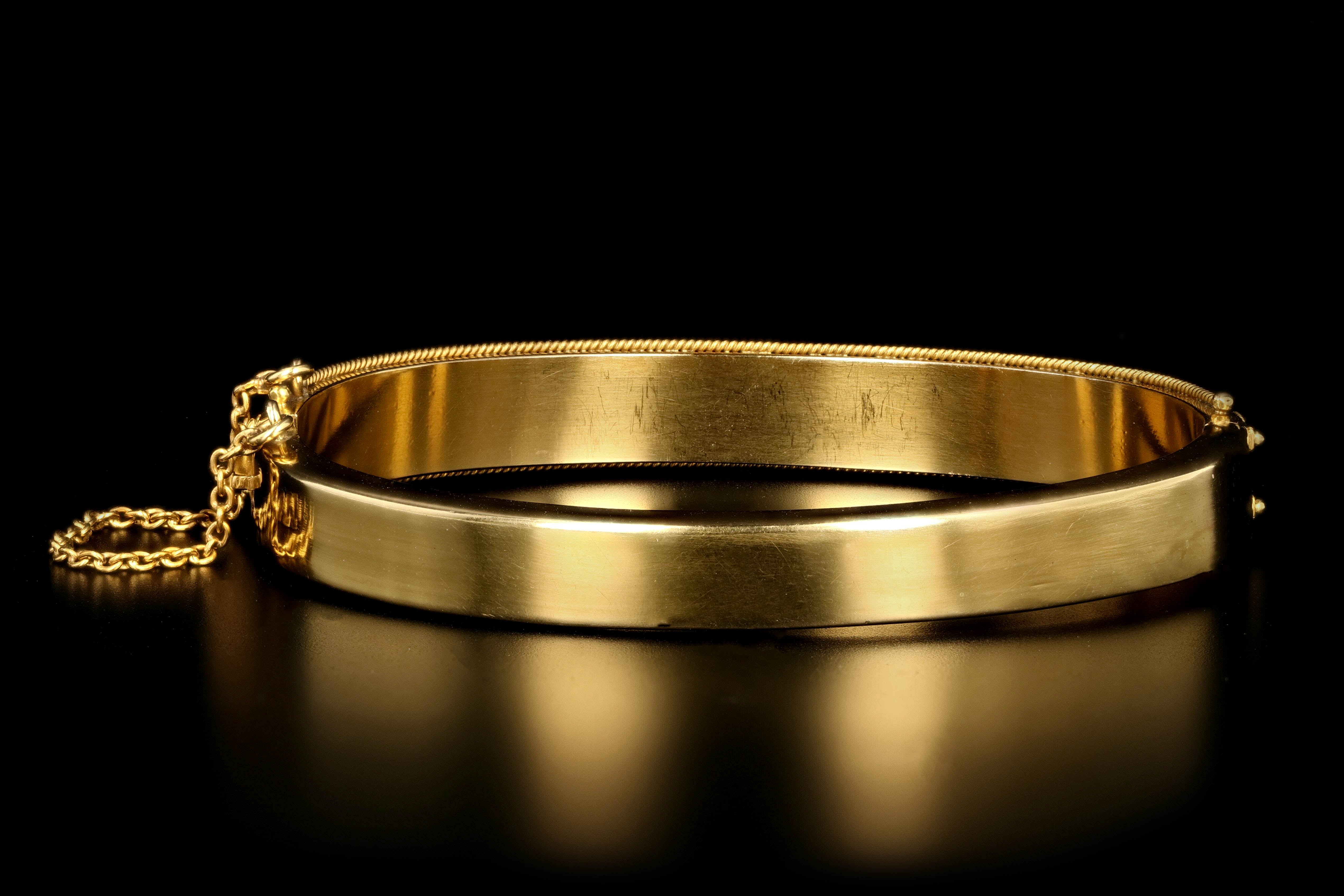 Victorian Etruscan Revival 18K Yellow Gold Emerald and Diamond Bracelet - Queen May