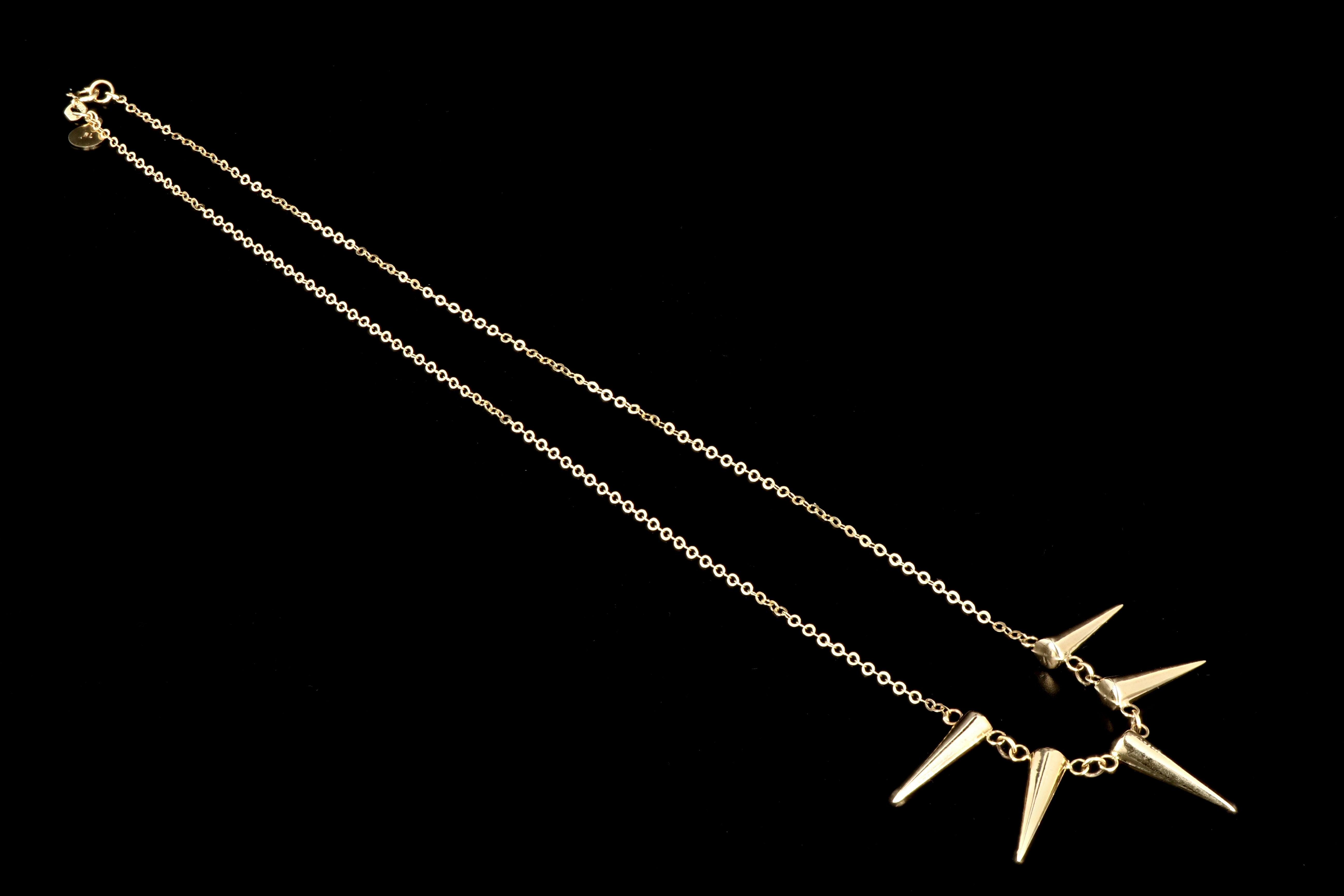 New 14K Yellow Gold Spike Necklace - Queen May