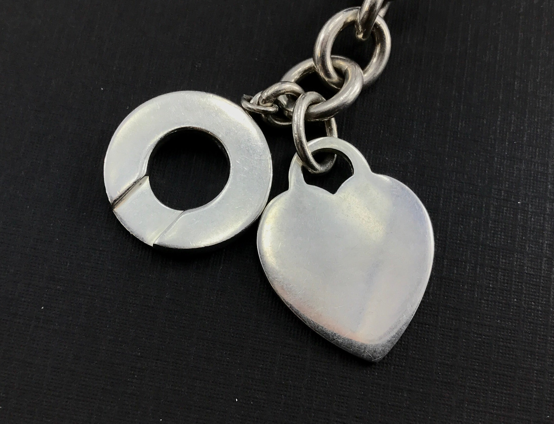 Tiffany & Co Sterling Silver Heart Tag Toggle Necklace 16" - Queen May