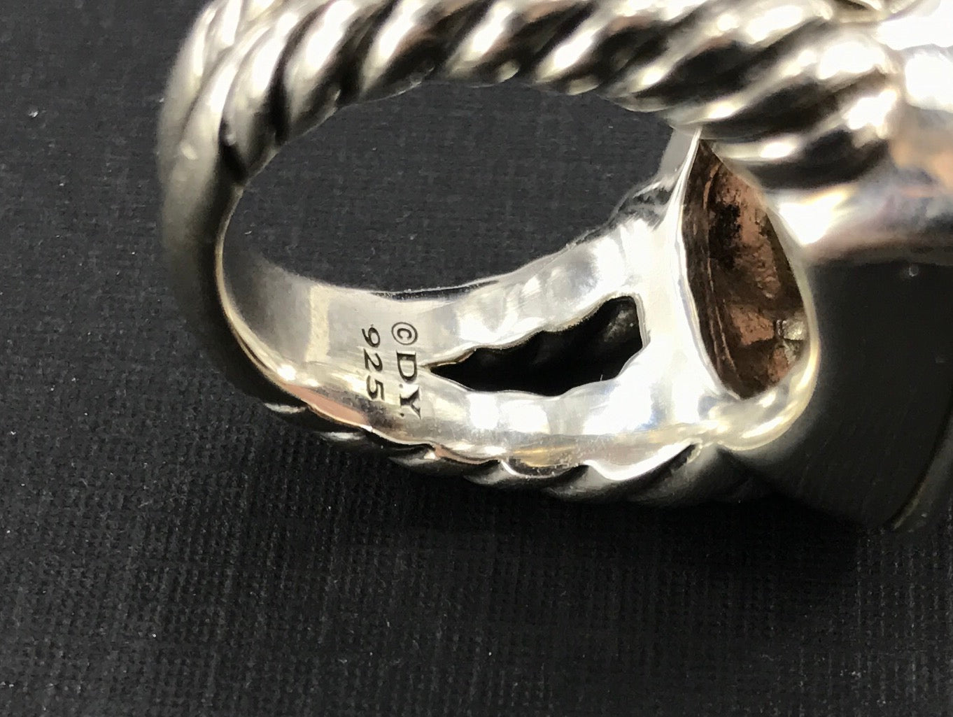 David Yurman Sterling Silver 14mm Rose Quartz & Diamond Albion Ring - Queen May