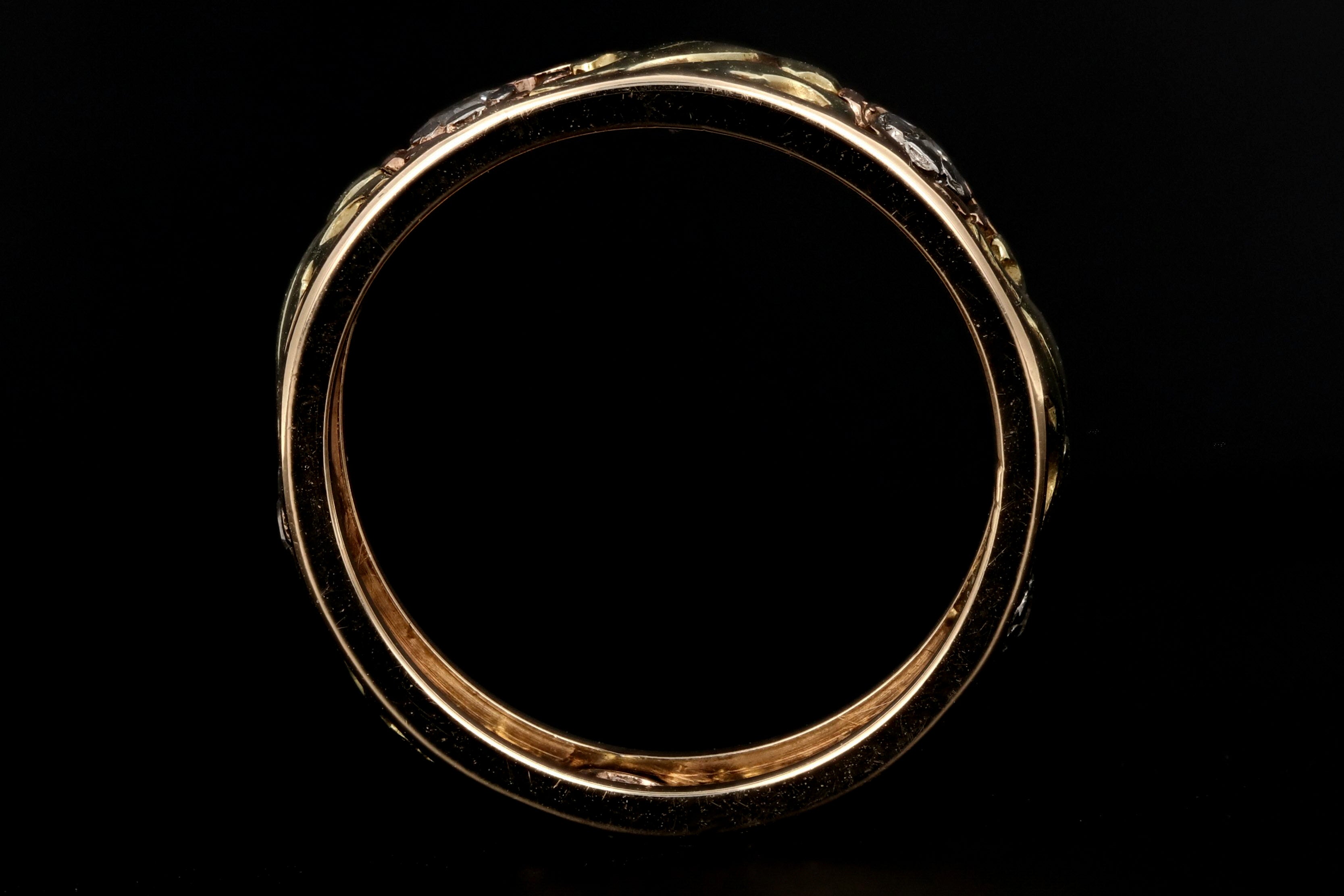 Retro WW2 14k Tricolor Gold .10 Carat Diamond Band c.1940's - Queen May