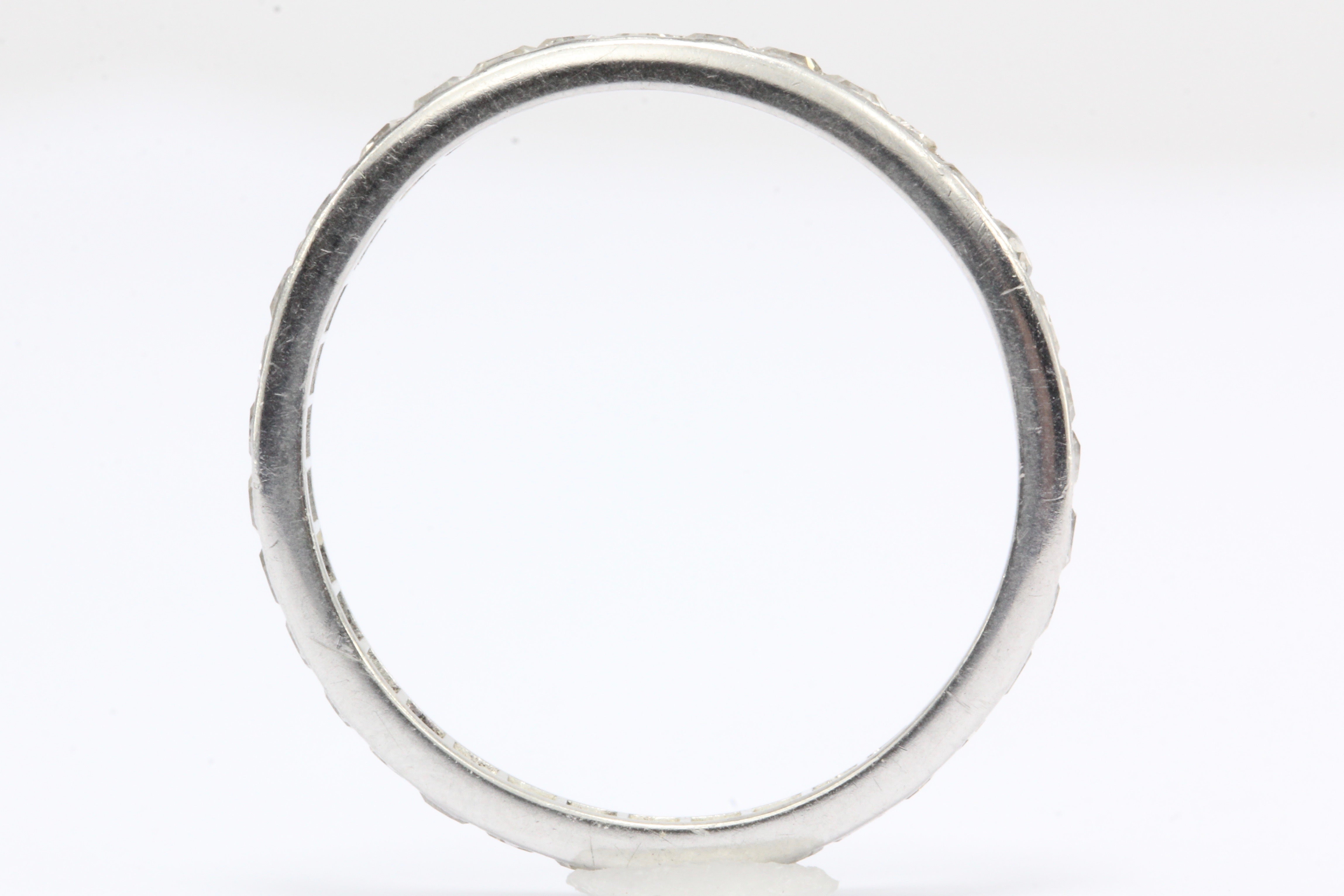 Art Deco Platinum Old European and Single Cut Diamond Eternity Band - Queen May