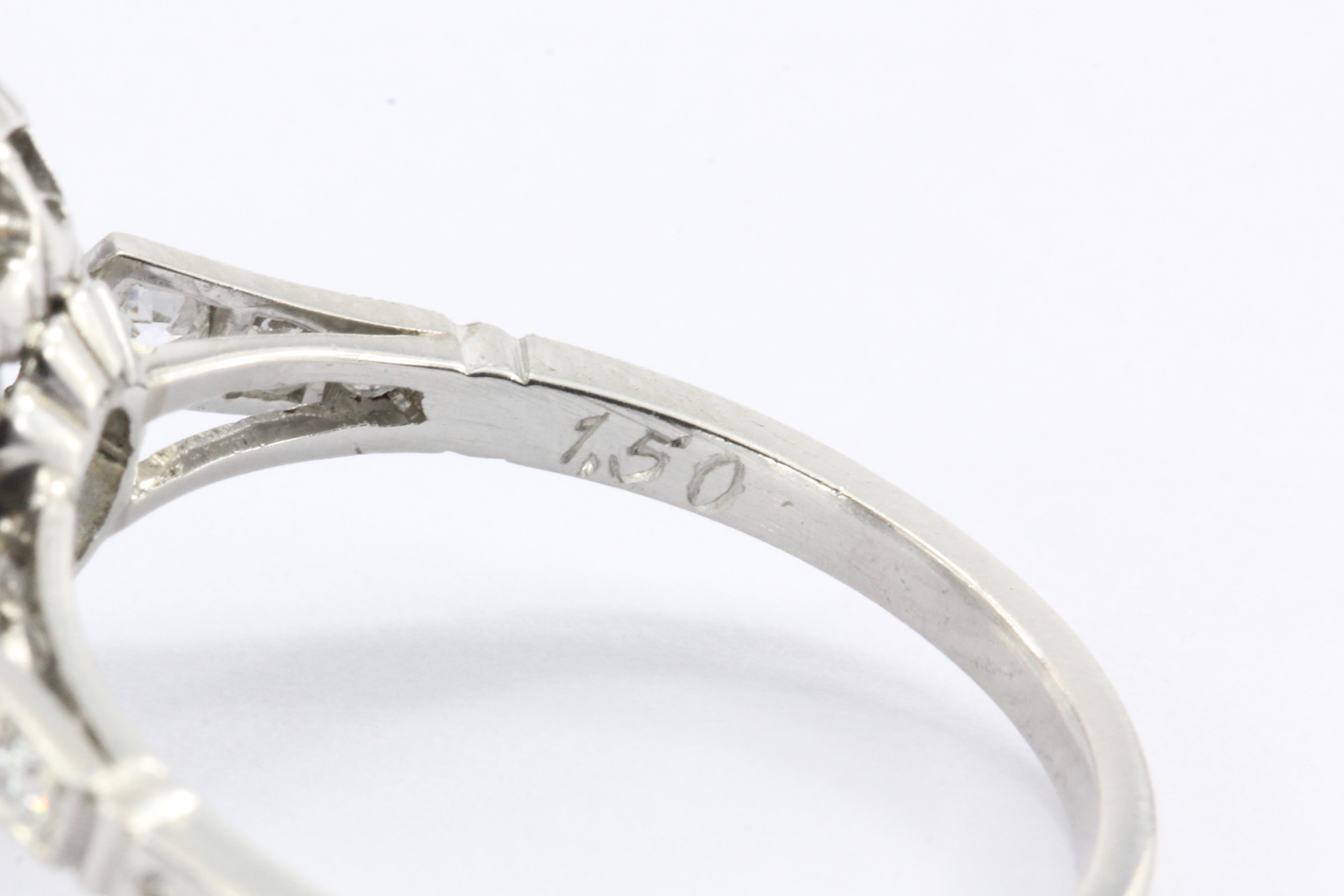 Edwardian Style Platinum 1.5 CT Old European Cut Diamond Ring - Queen May