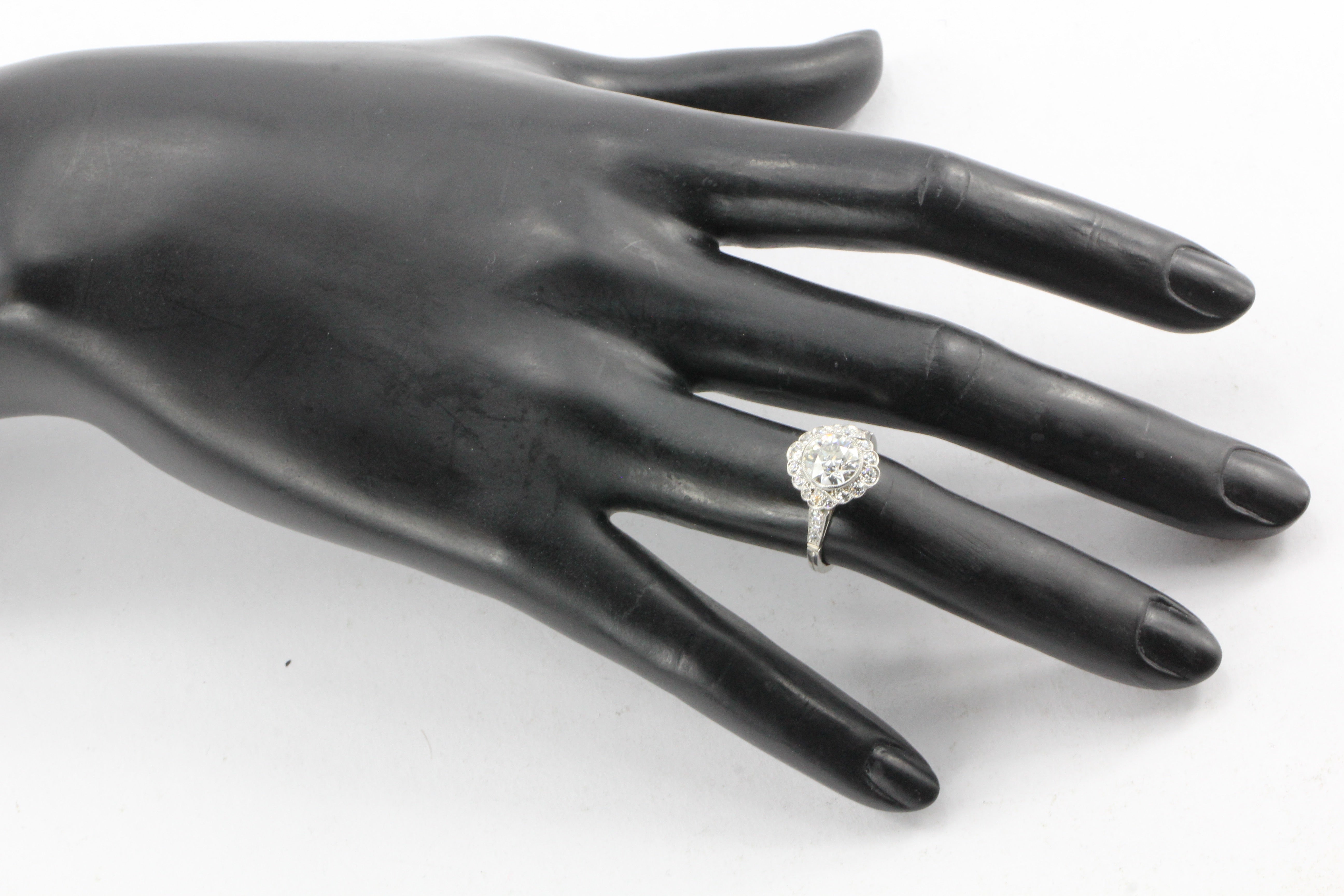 Edwardian Style Platinum 1.5 CT Old European Cut Diamond Ring - Queen May