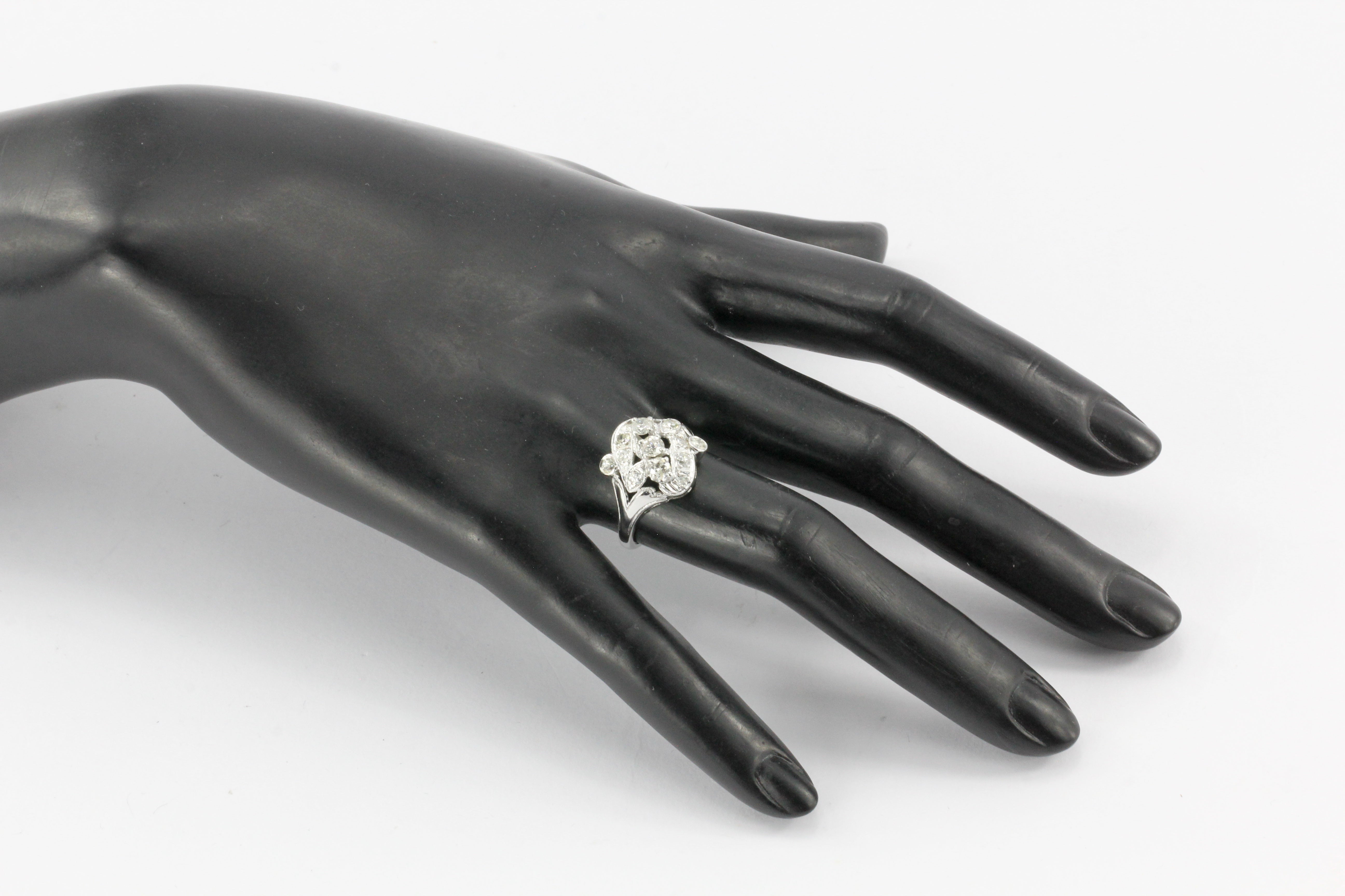 Art Deco 14K White Gold .75 CTW Ring - Queen May