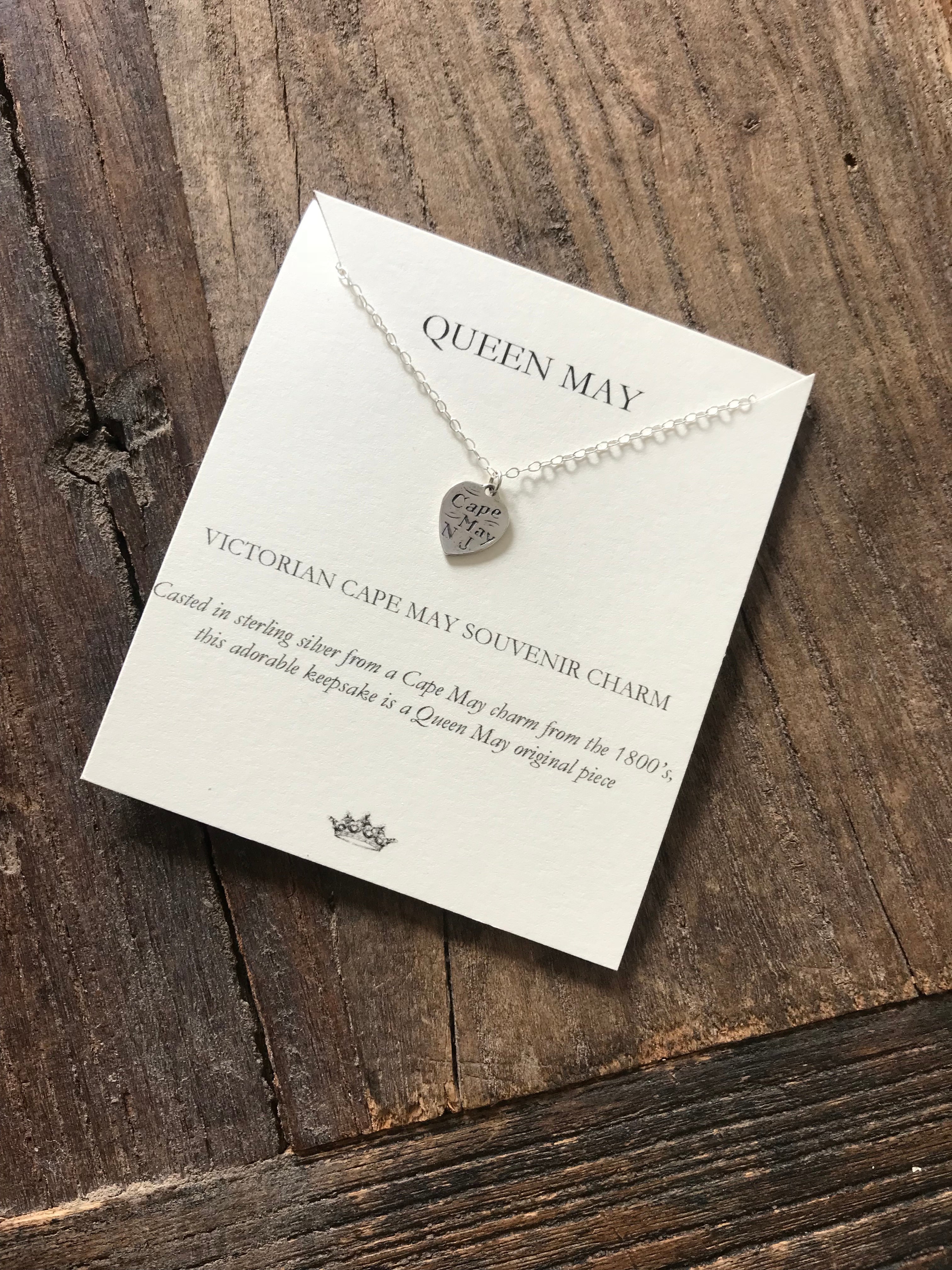 Victorian Sterling Silver Cape May Souvenir Charm - Queen May