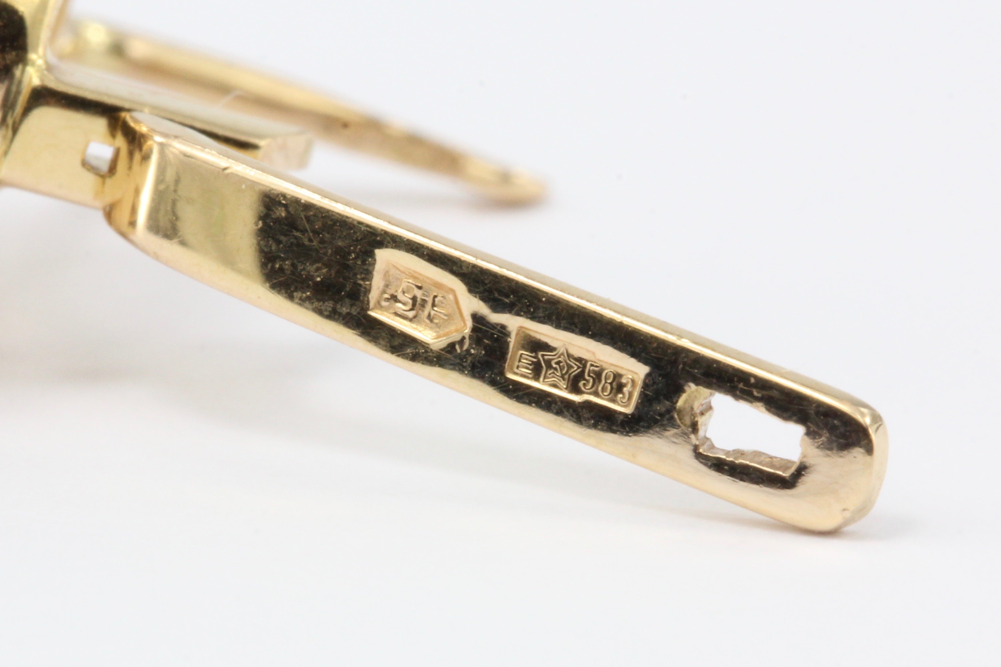 Vintage 14K Rose Gold Diamond Cluster Soviet Era Armenian Earrings c.1989 - Queen May