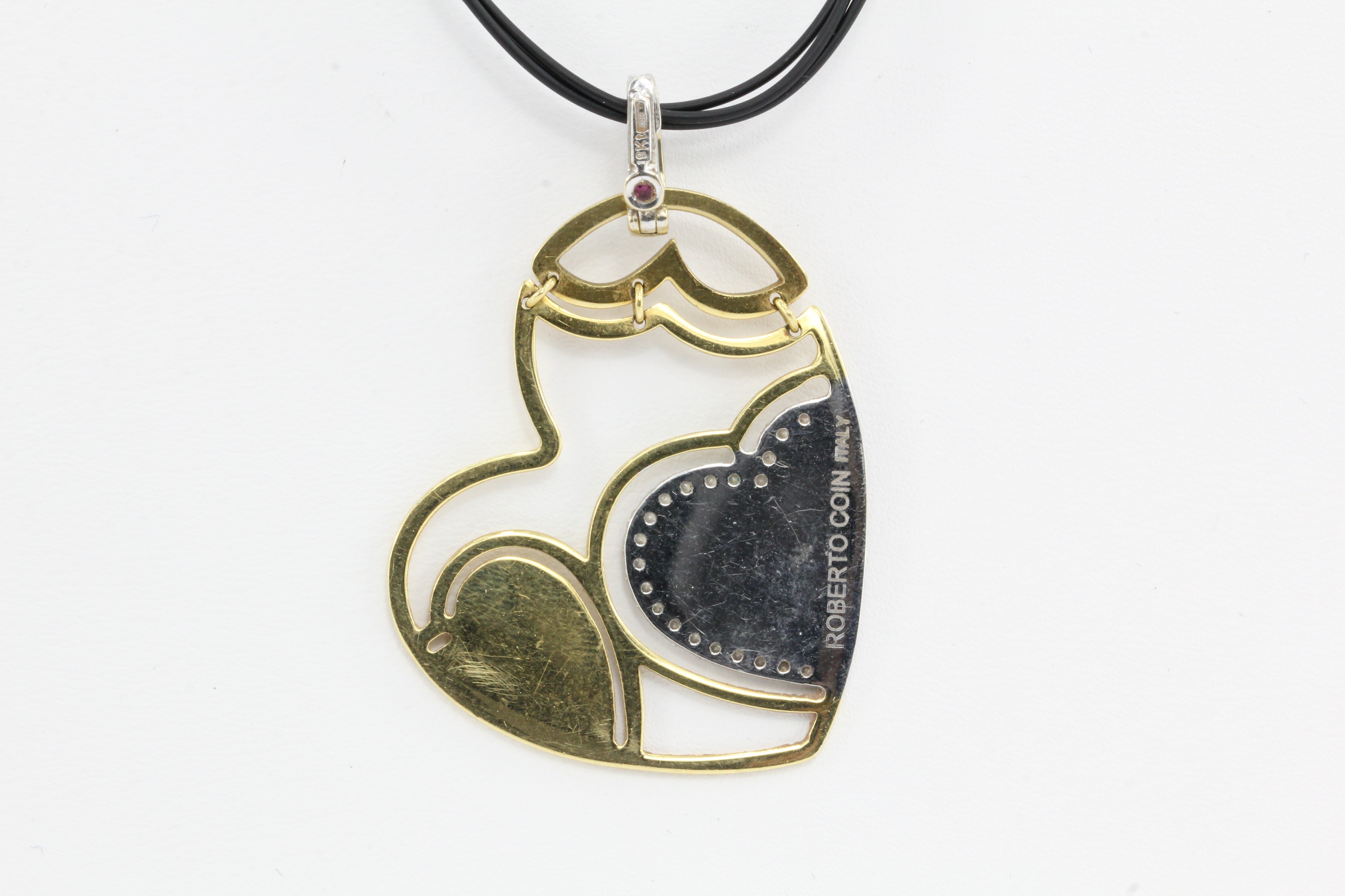 Roberto Coin 18K Gold Diamond & Pink Enamel Hinged Heart Necklace - Queen May