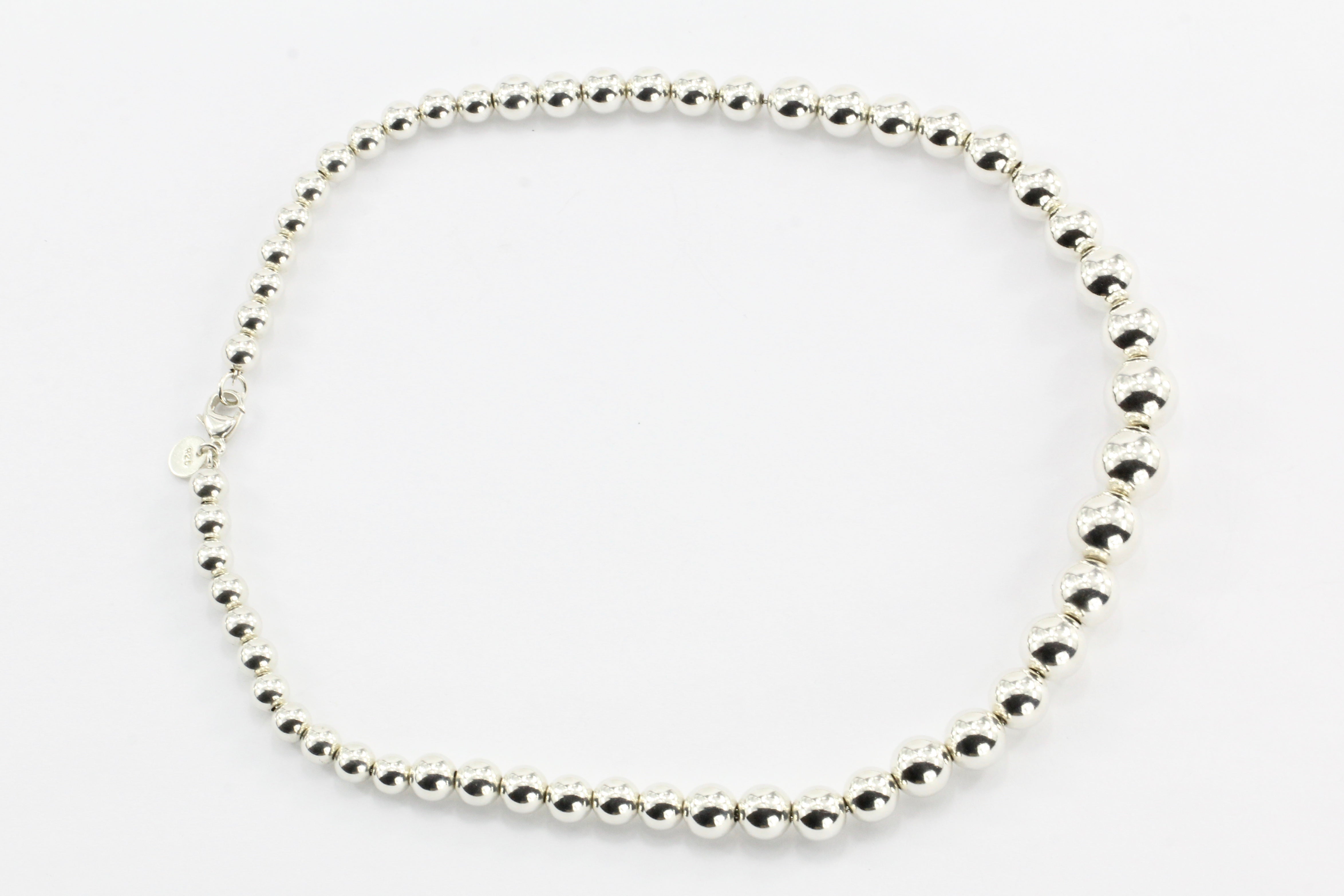 Tiffany & Co Sterling Silver Hardware Graduated Ball Necklace - Queen May