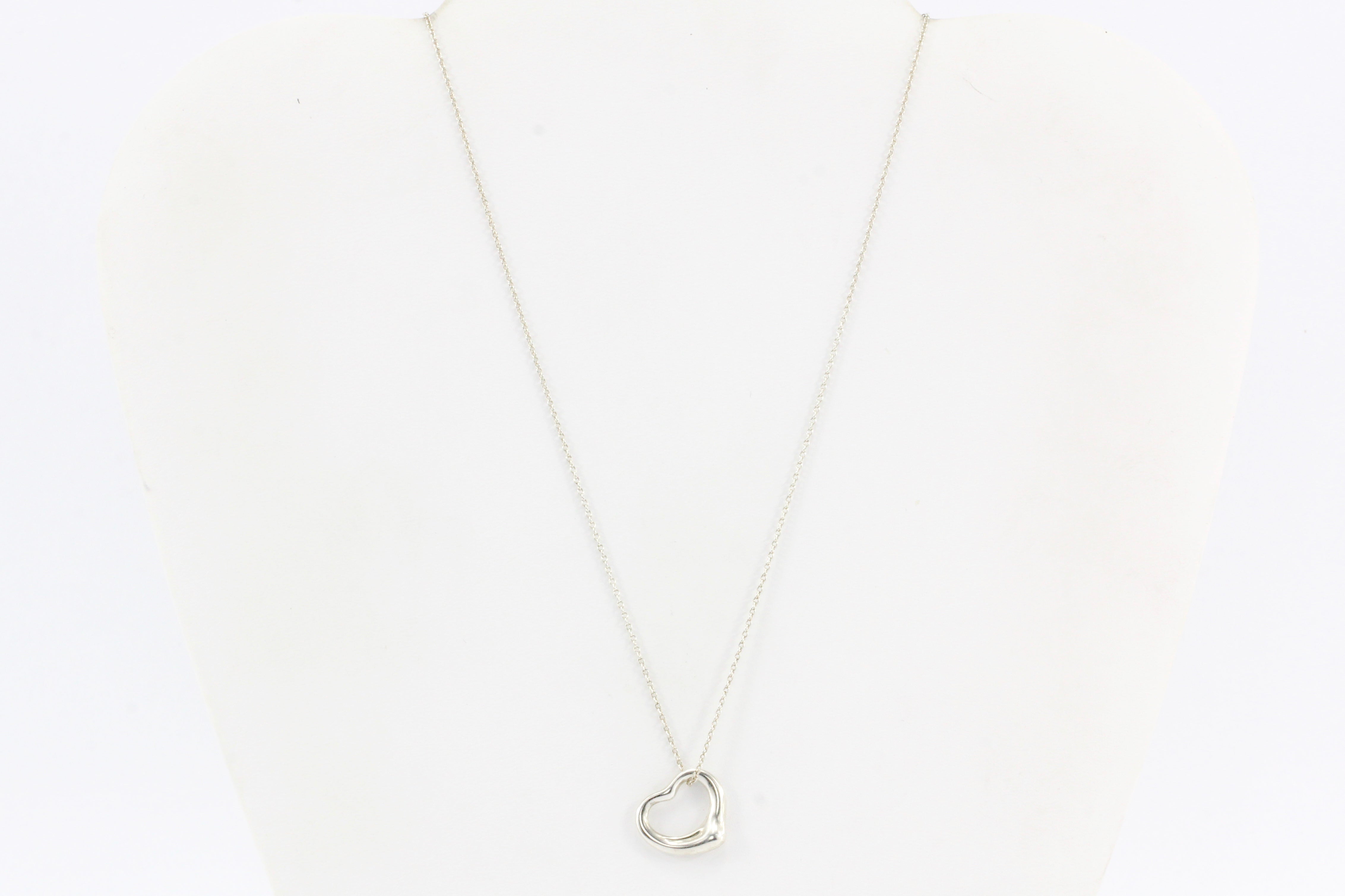 Tiffany & Co. Sterling Silver Elsa Peretti Open Heart Pendant Necklace - Queen May