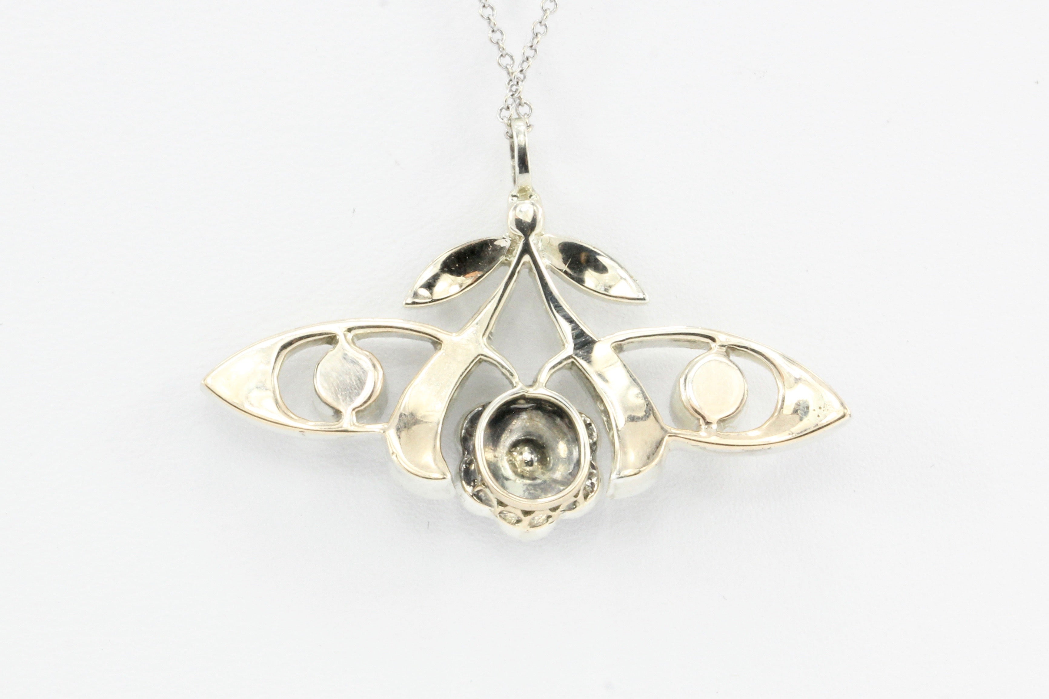 Georgian 14k Gold & Silver Top Rose Cut Diamond Pendant c.1820 - Queen May