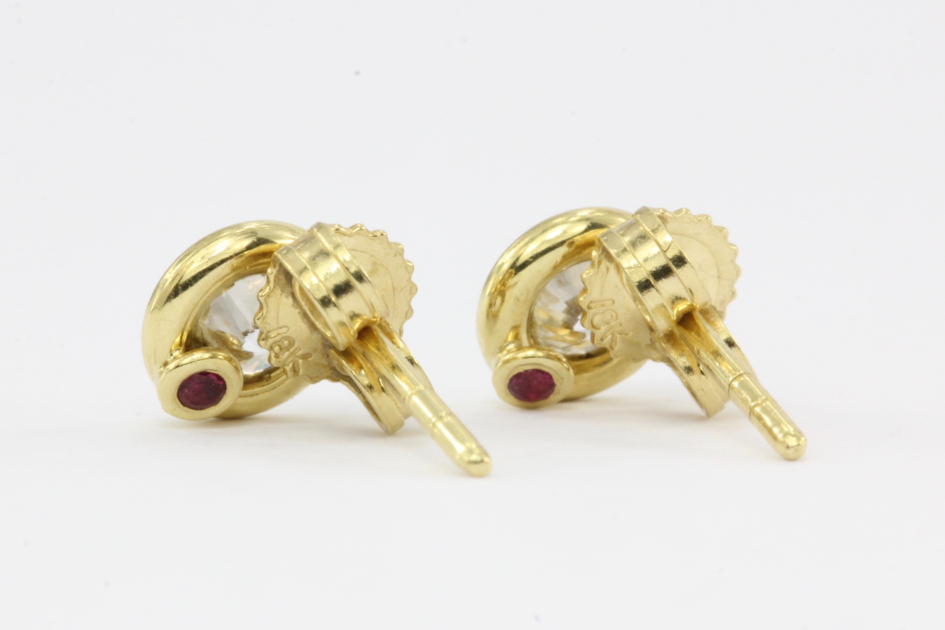 Roberto Coin 18K Gold Diamond Solitaire Stud Earrings .38 ctw - Queen May