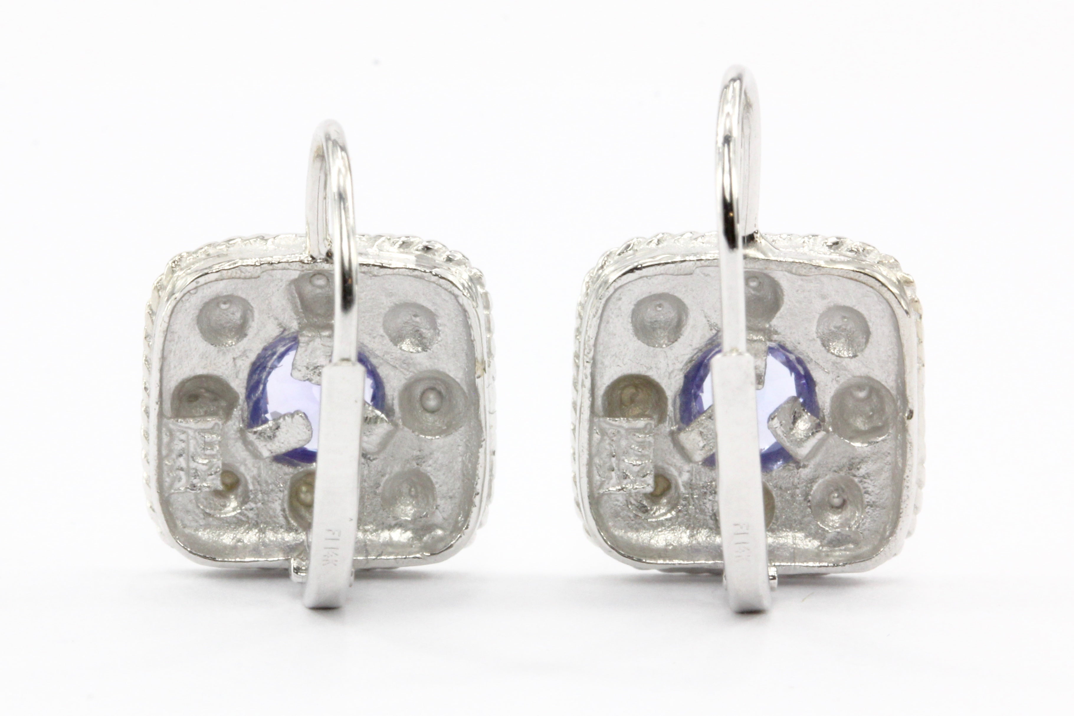 14K White Gold .3 CTW Tanzanite Earrings - Queen May