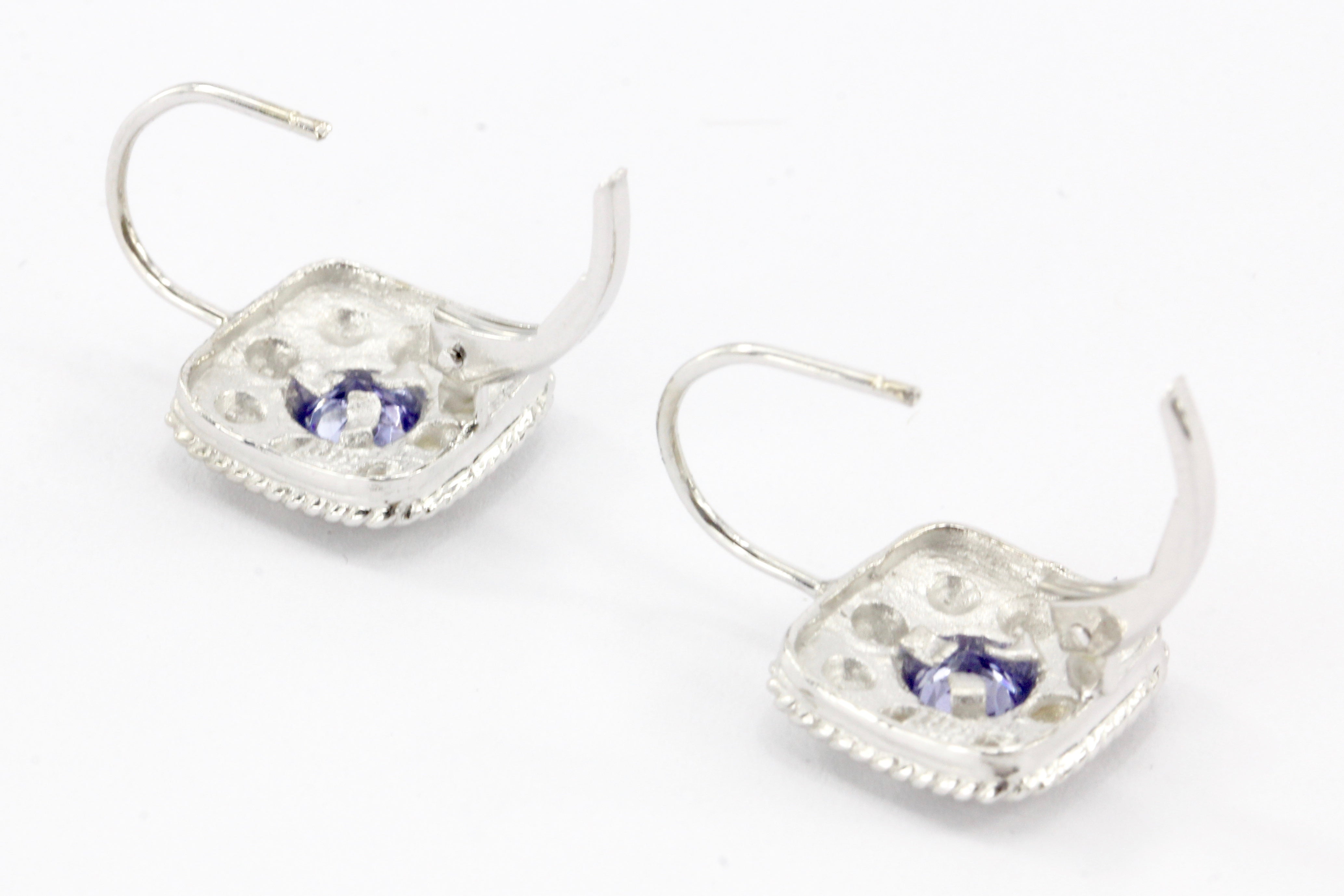 14K White Gold .3 CTW Tanzanite Earrings - Queen May