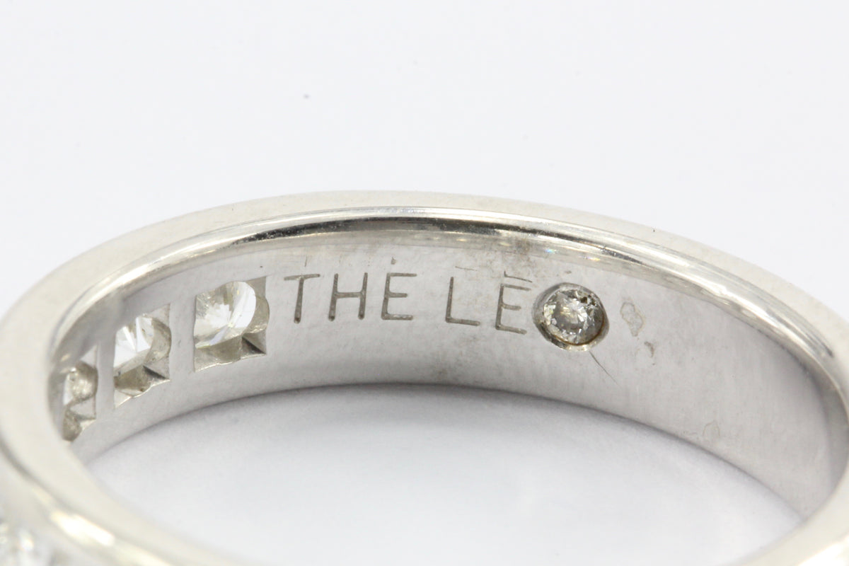 14K White Gold 1 CTW Diamond 1/2 Eternity Band Ring Size 6.75 - Queen May