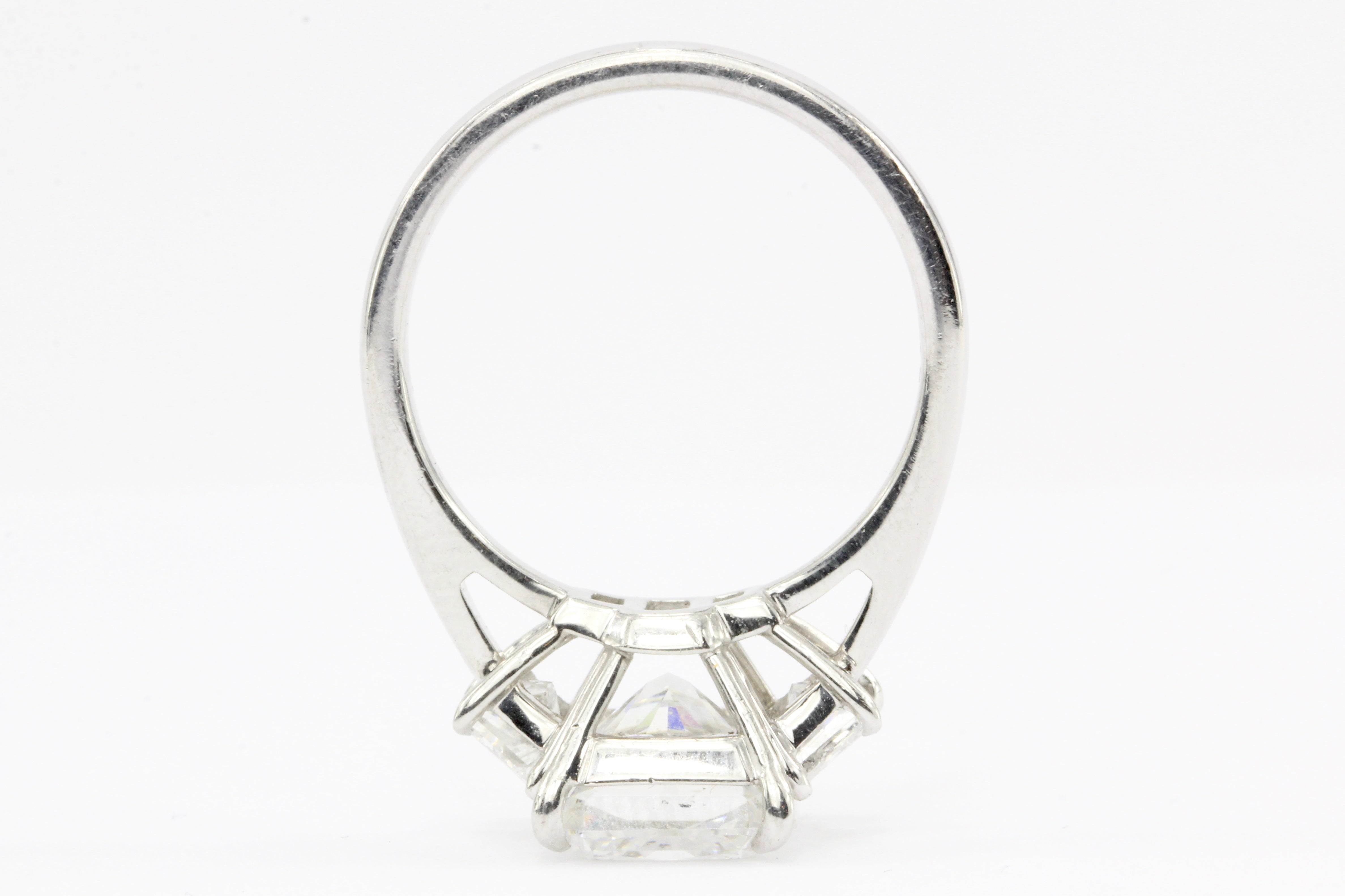 Platinum 4.01CT Radiant Cut Diamond Engagement Ring - Queen May