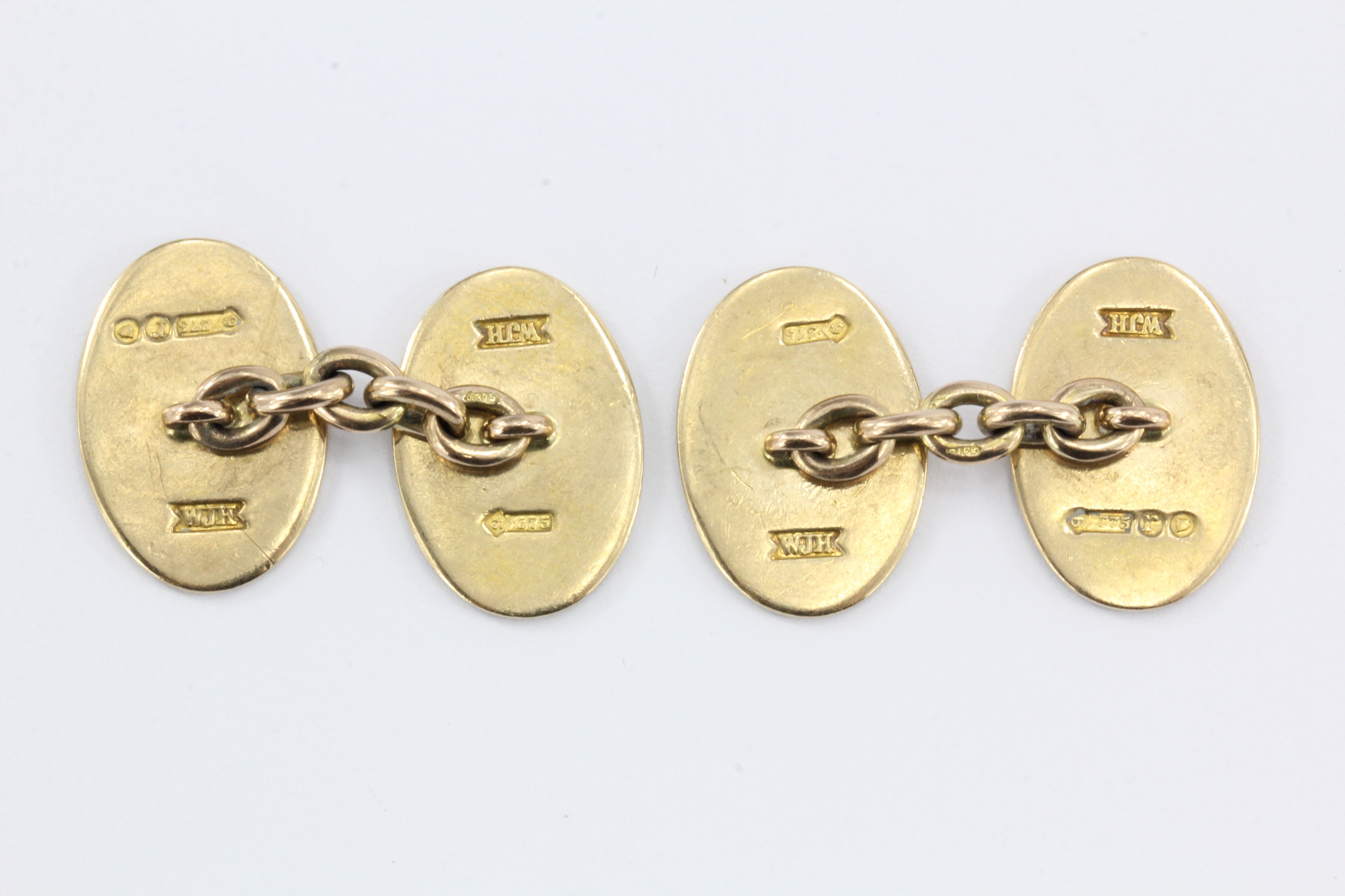 Edwardian English 9ct Gold Enamel 4 Vices Cufflinks c.1912 - Queen May