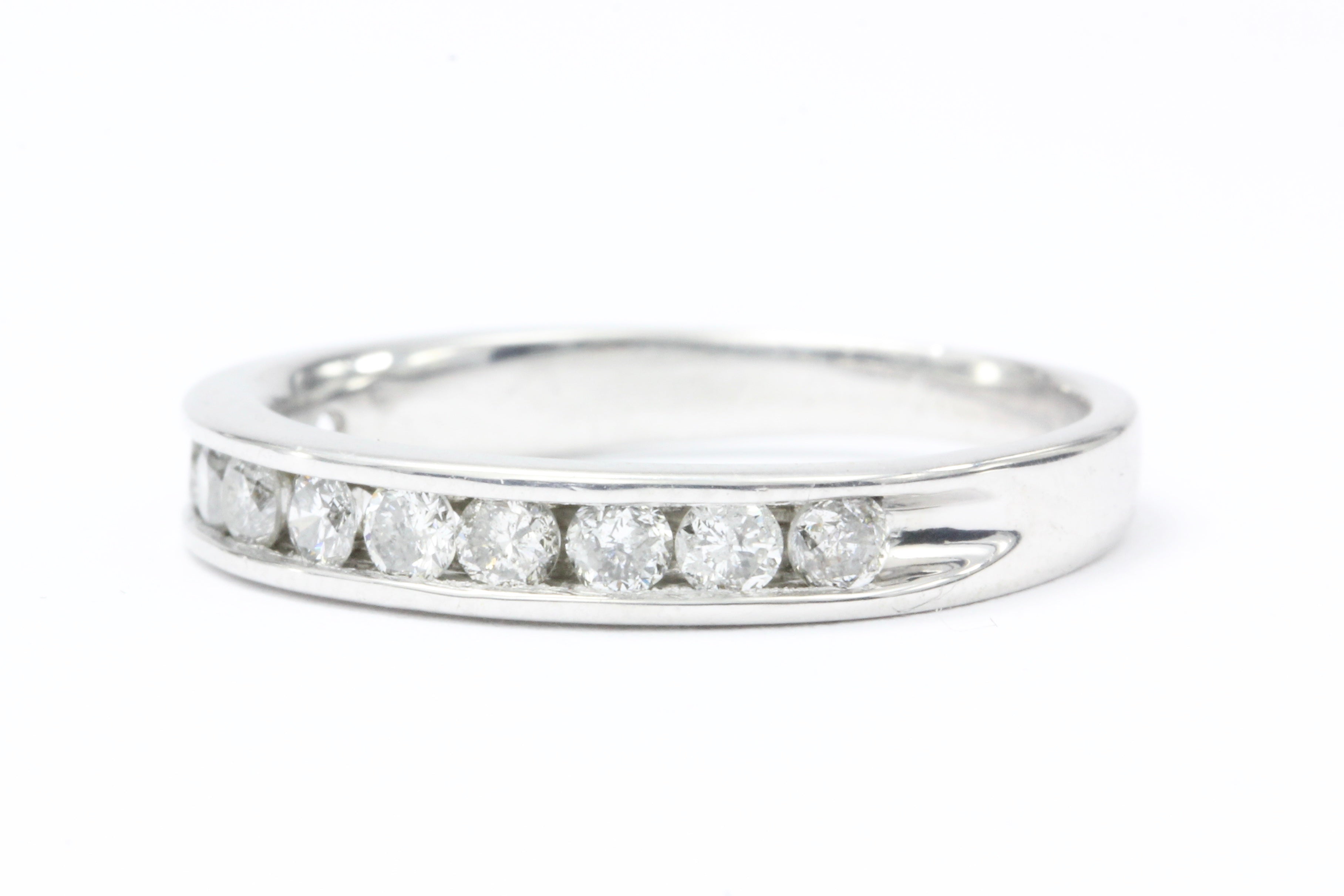 Platinum .5CTW Diamond Half Eternity Band - Queen May